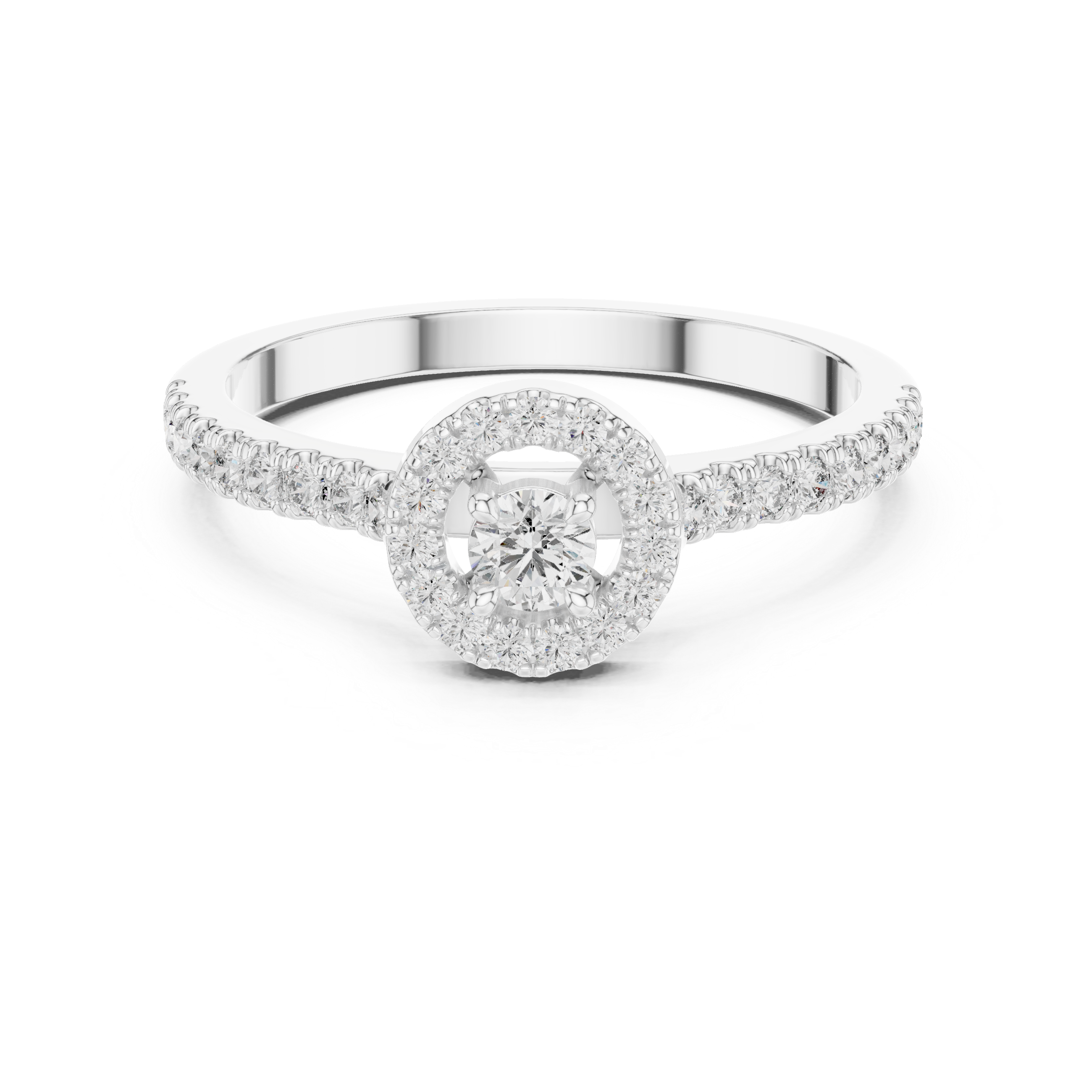 Halo Diamond Circle Ring