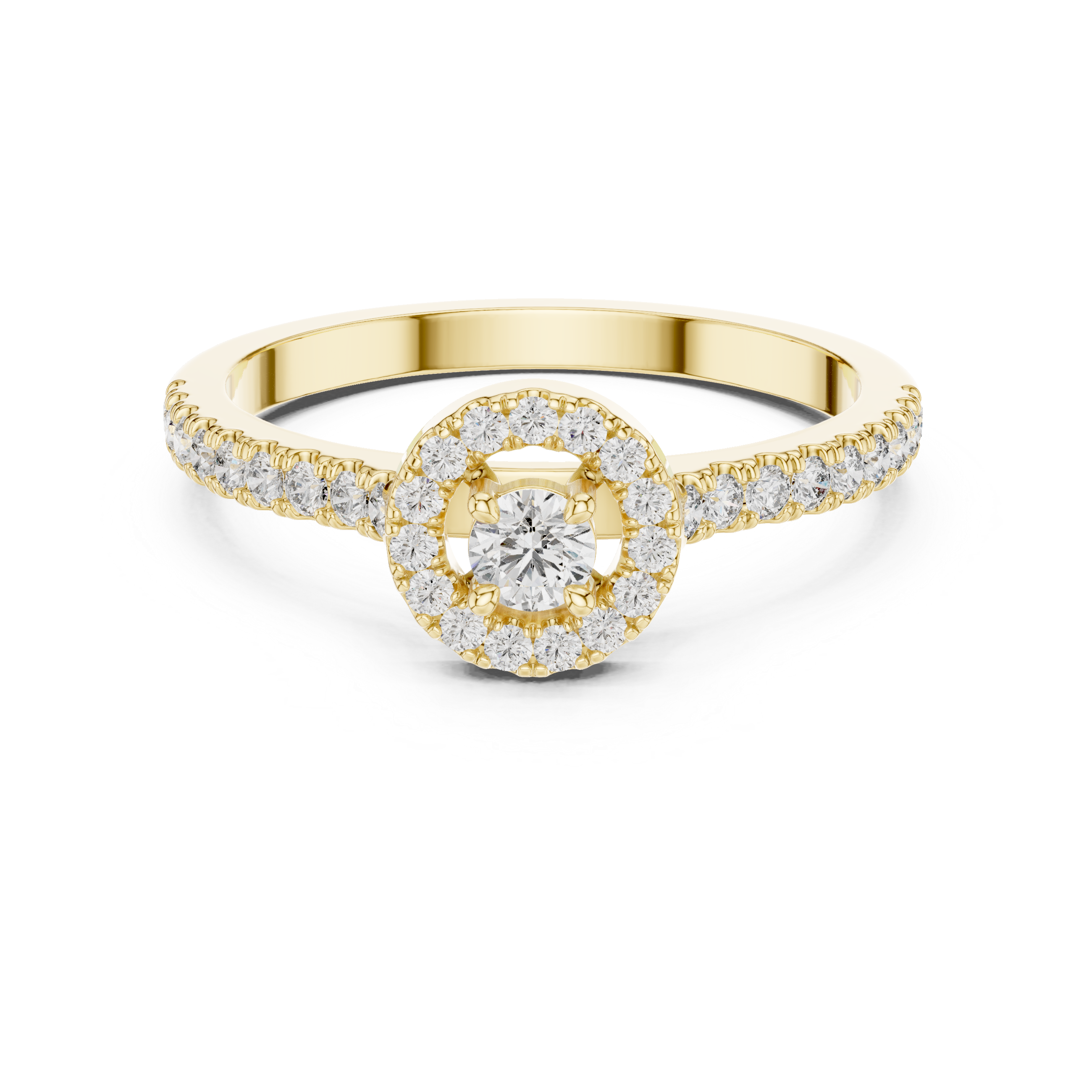 Minimal Halo Diamond Ring