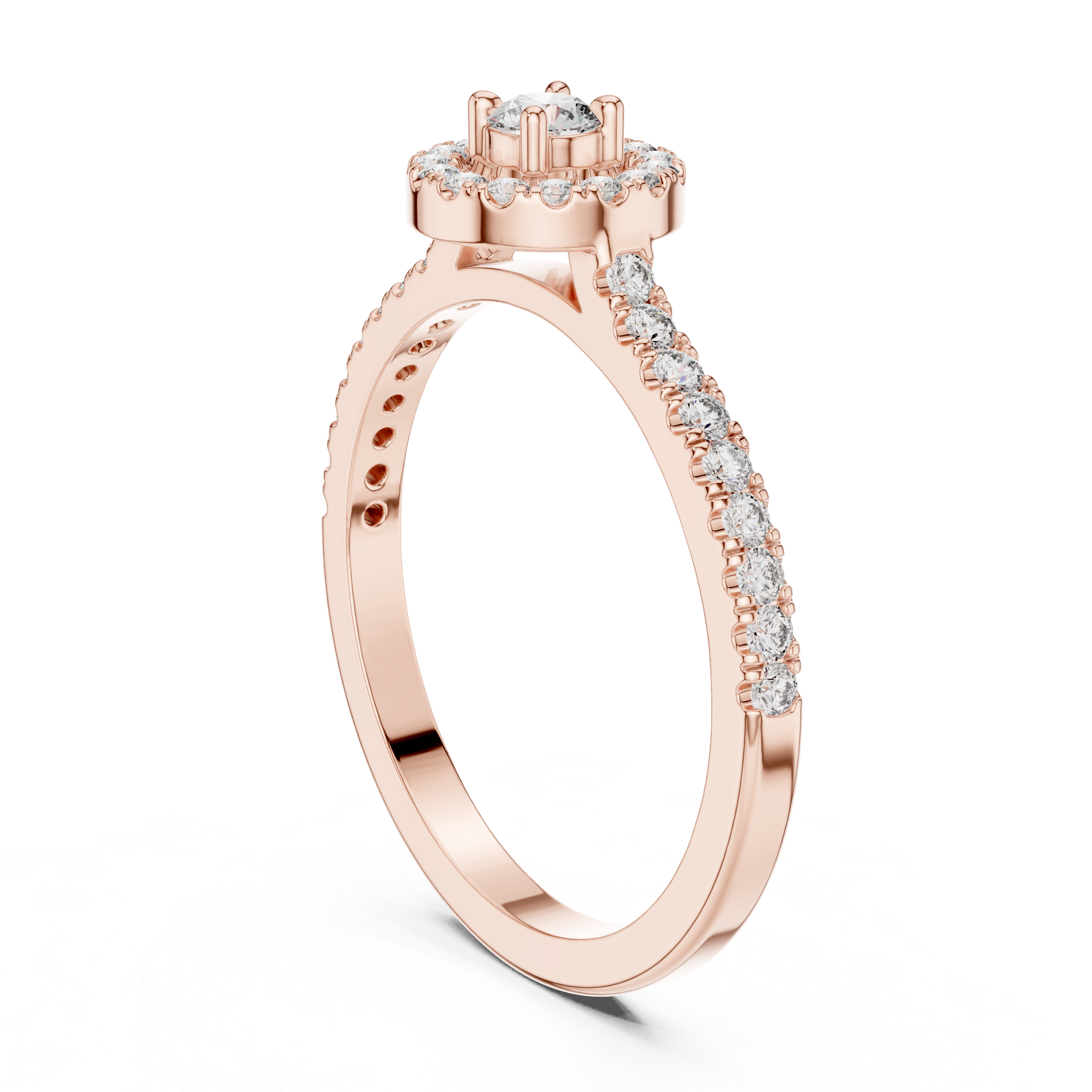 Halo Diamond Circle Ring