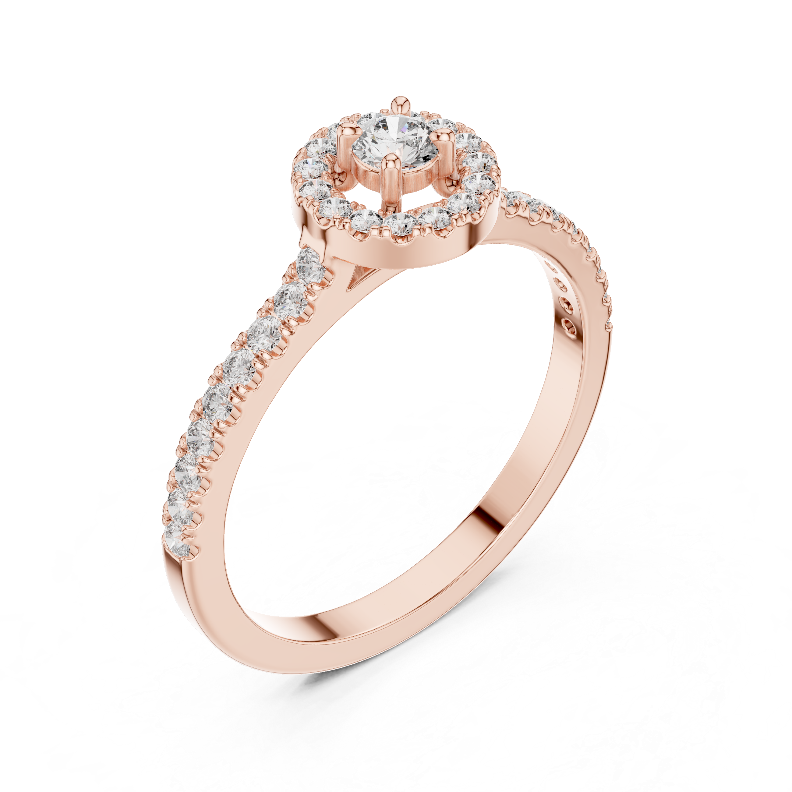 Halo Diamond Circle Ring