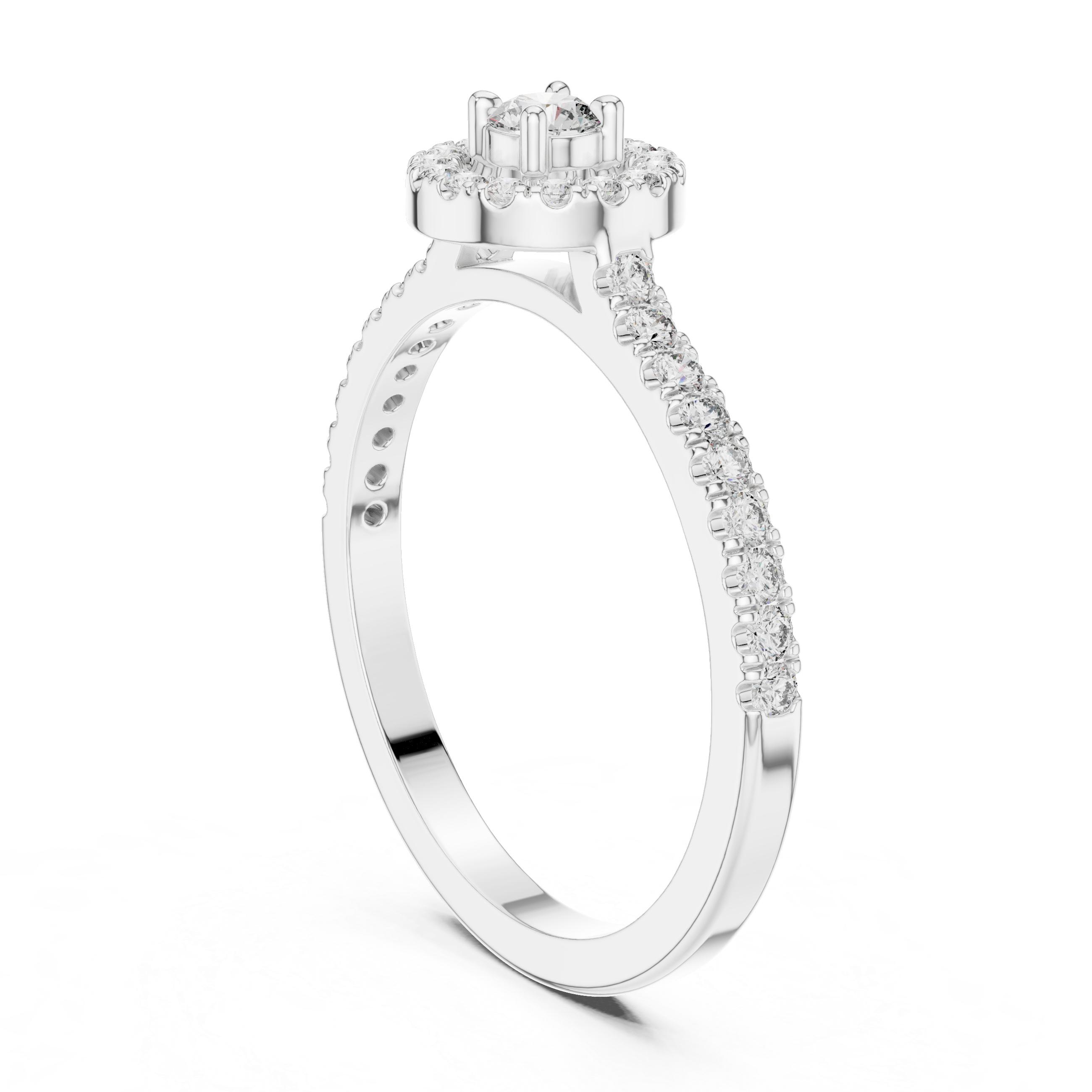 Halo Diamond Circle Ring