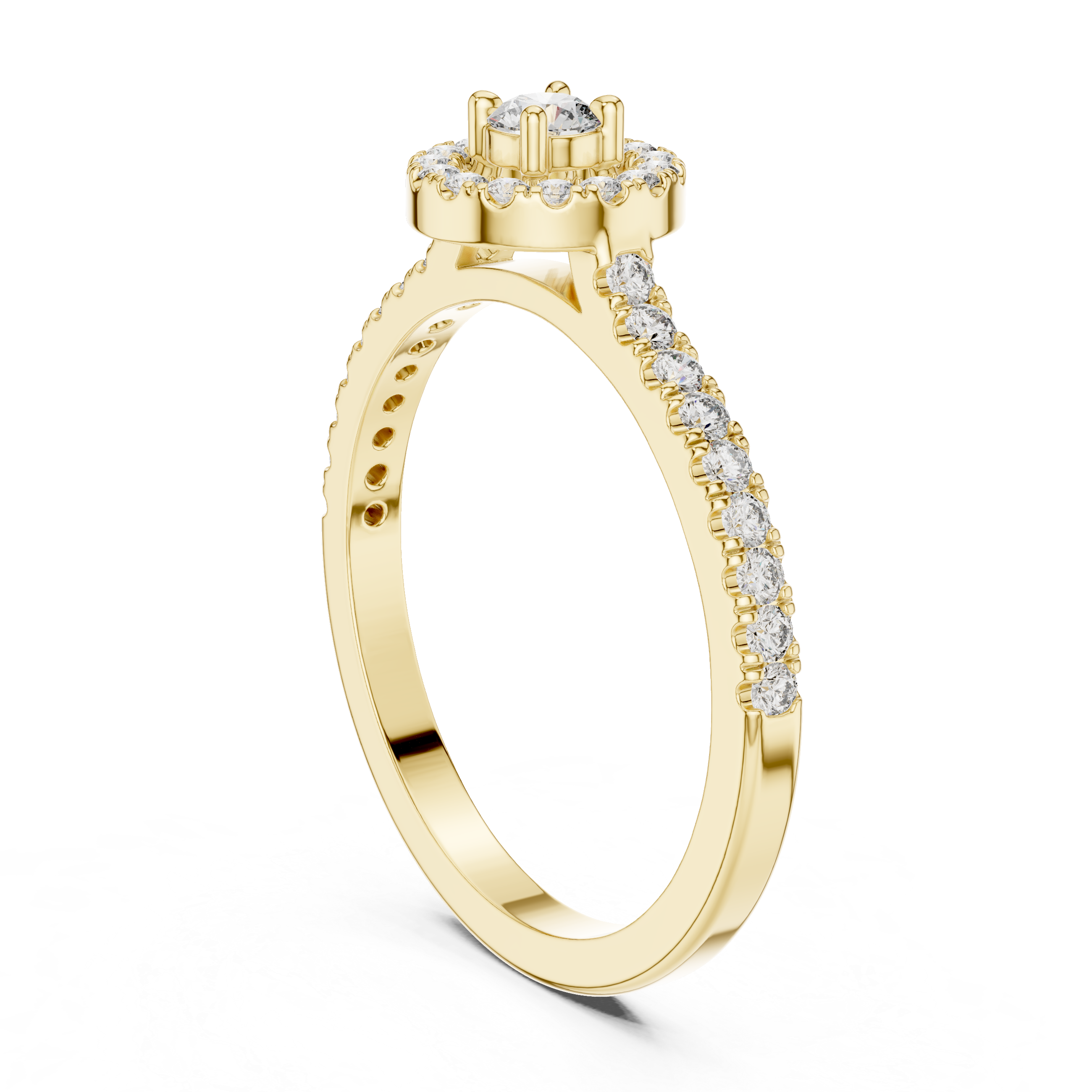 Minimal Halo Diamond Ring