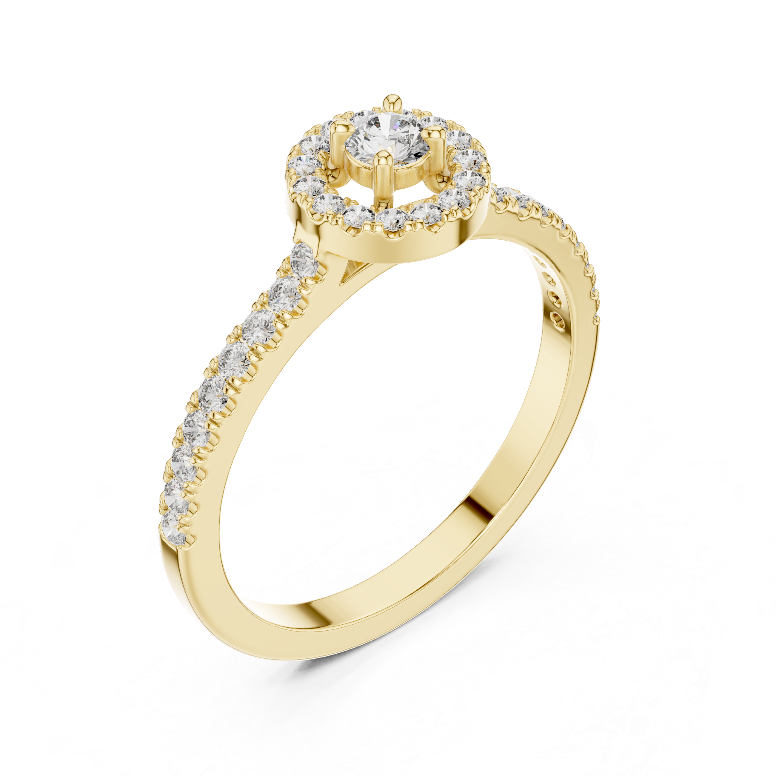 Minimal Halo Diamond Ring