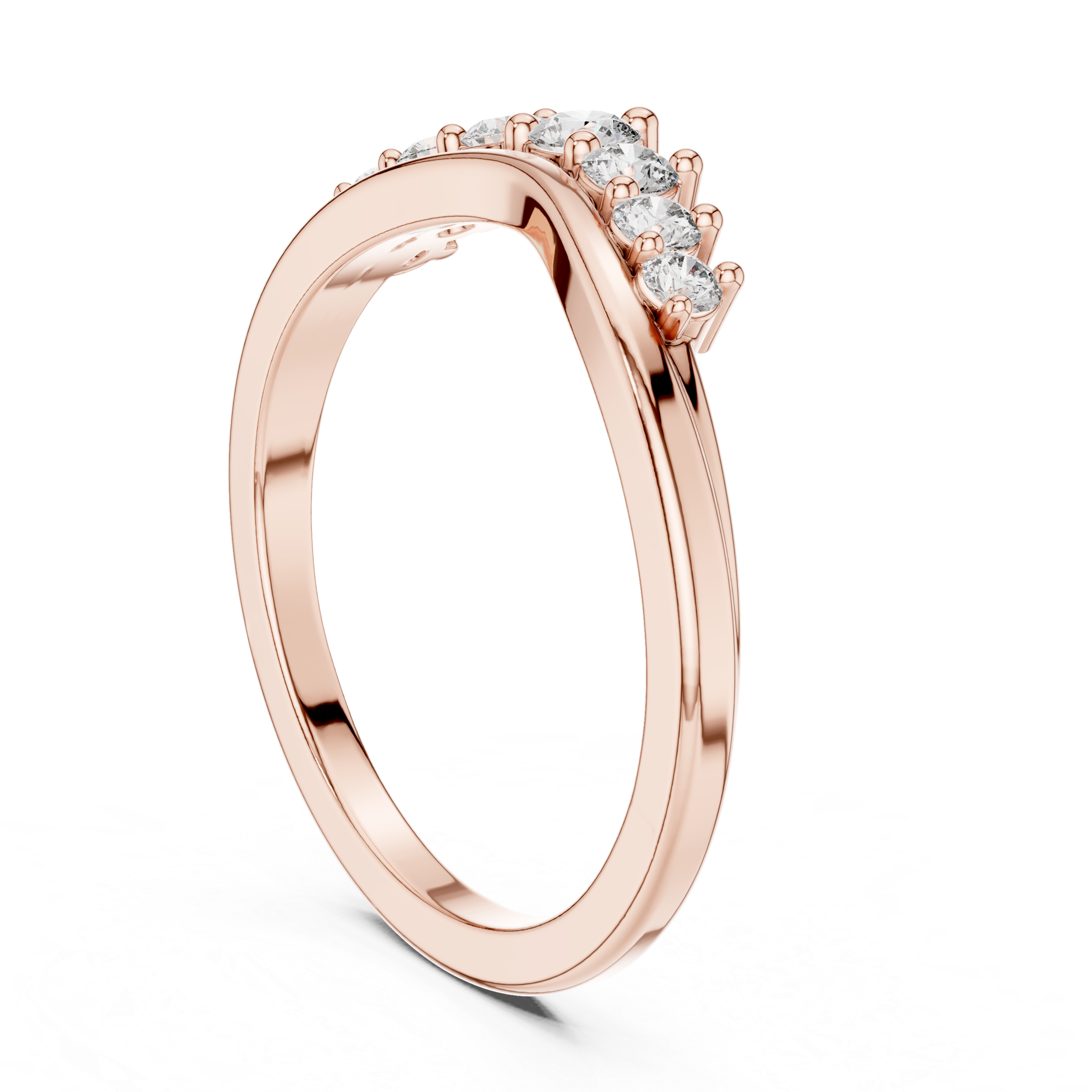 Curved Seven Stone Diamond Ring