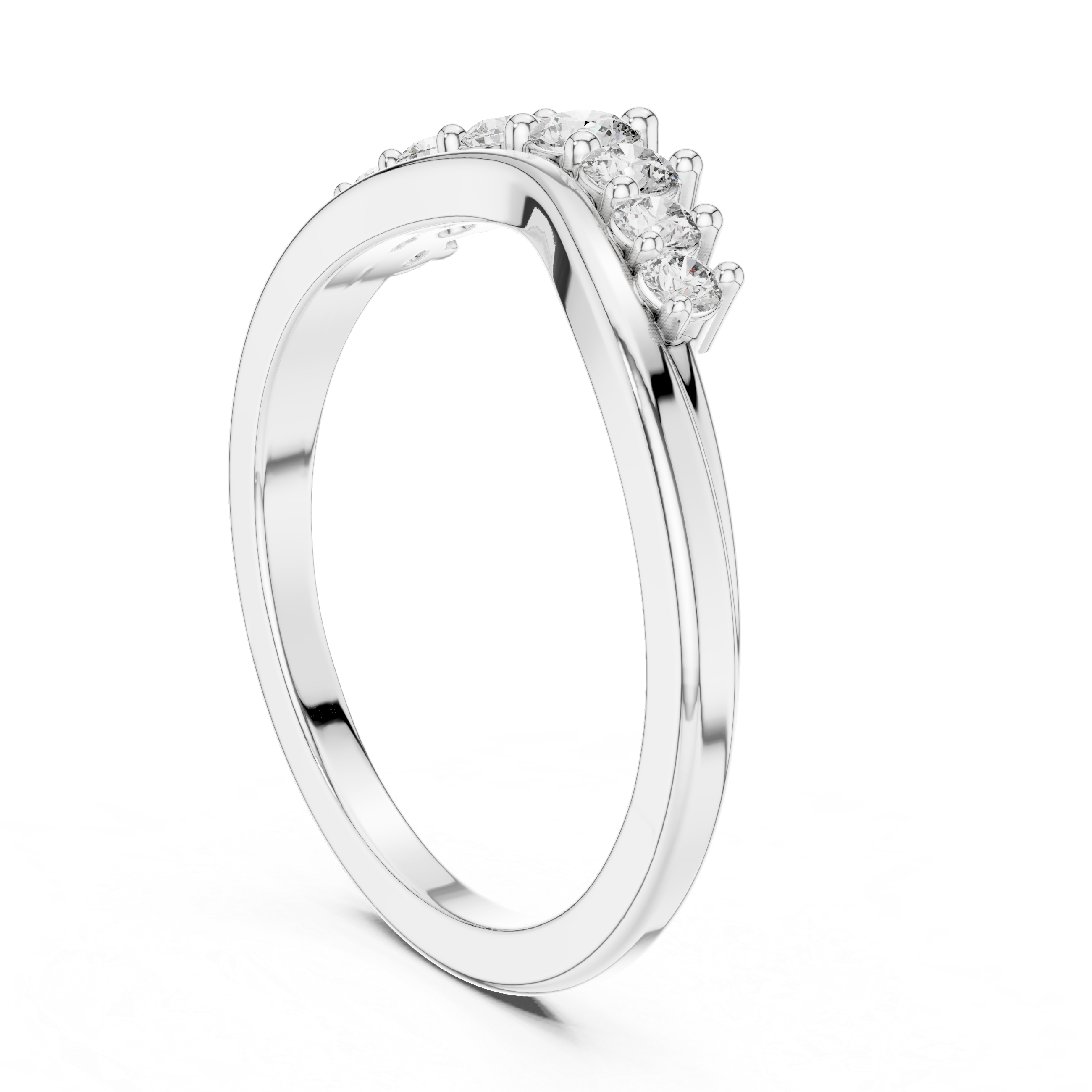 Curved Seven Stone Diamond Ring
