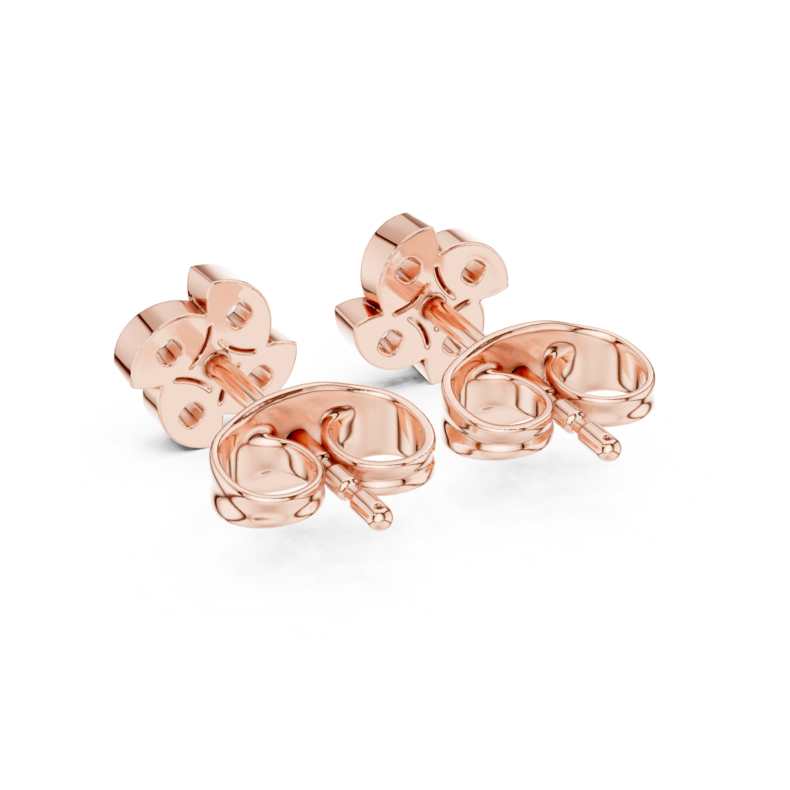 Diamond Clover Stud Earrings
