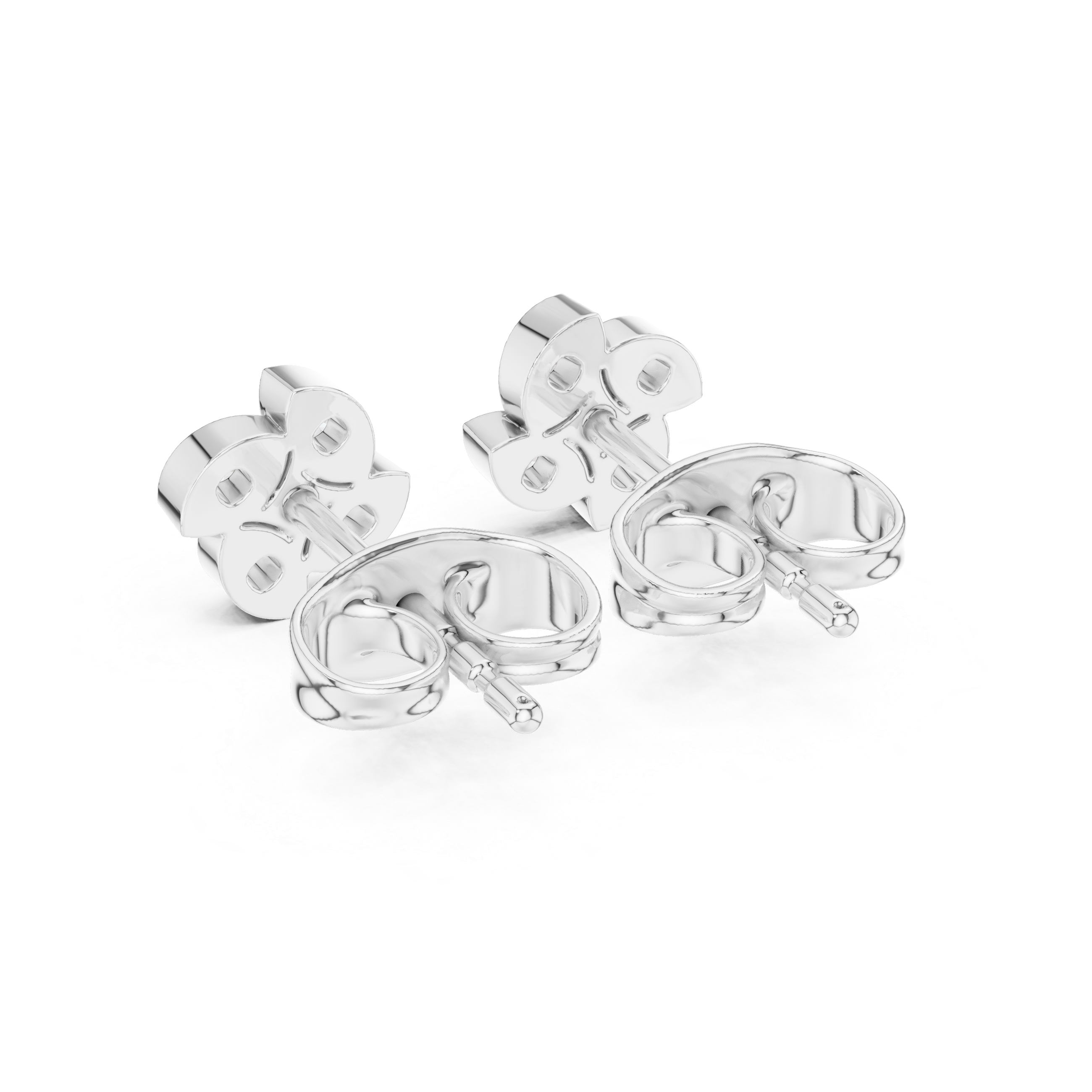 Diamond Clover Stud Earrings