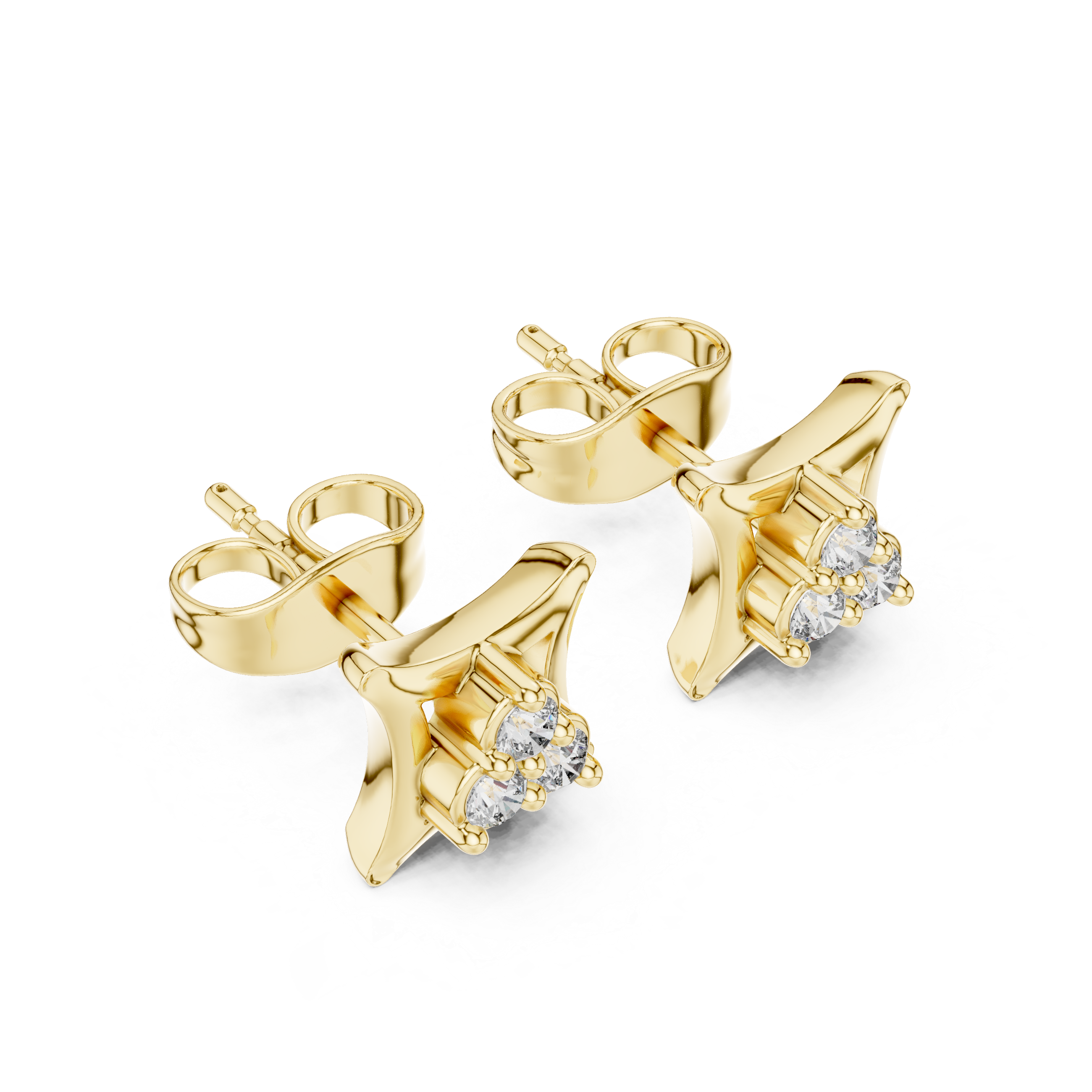 Diamond Cushion Stud Earrings