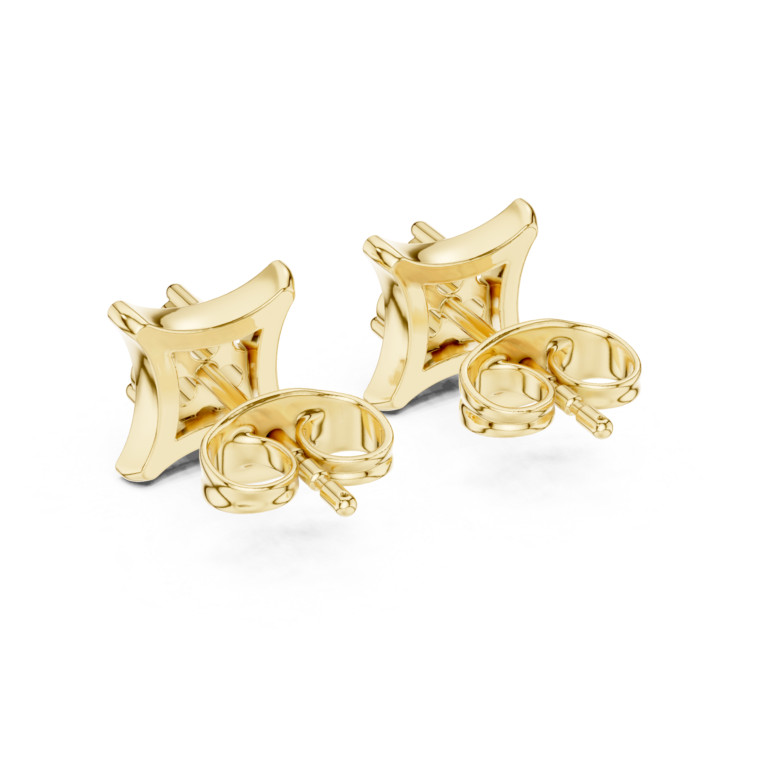 Diamond Cushion Stud Earrings