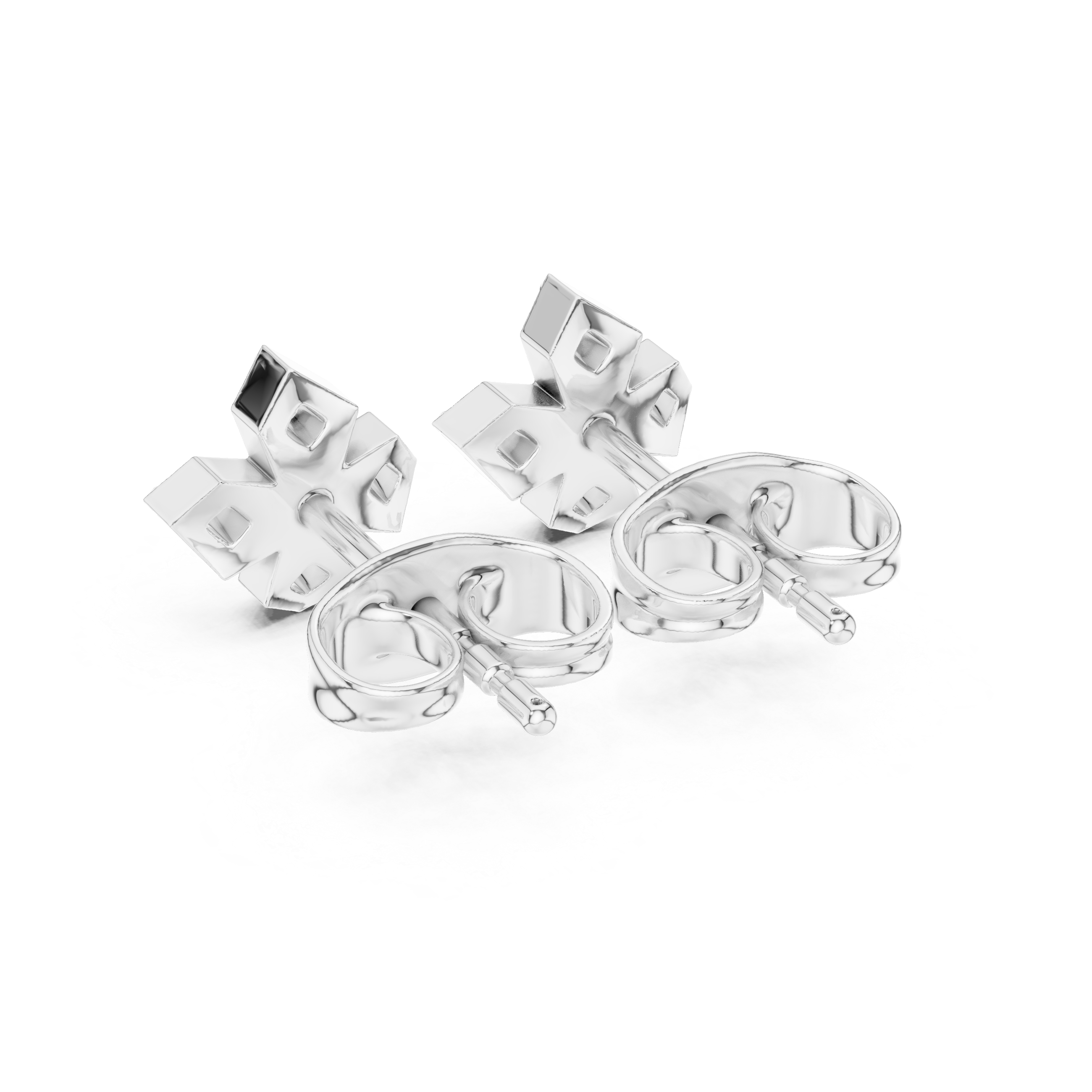 Diamond Cross Cluster Stud Earrings