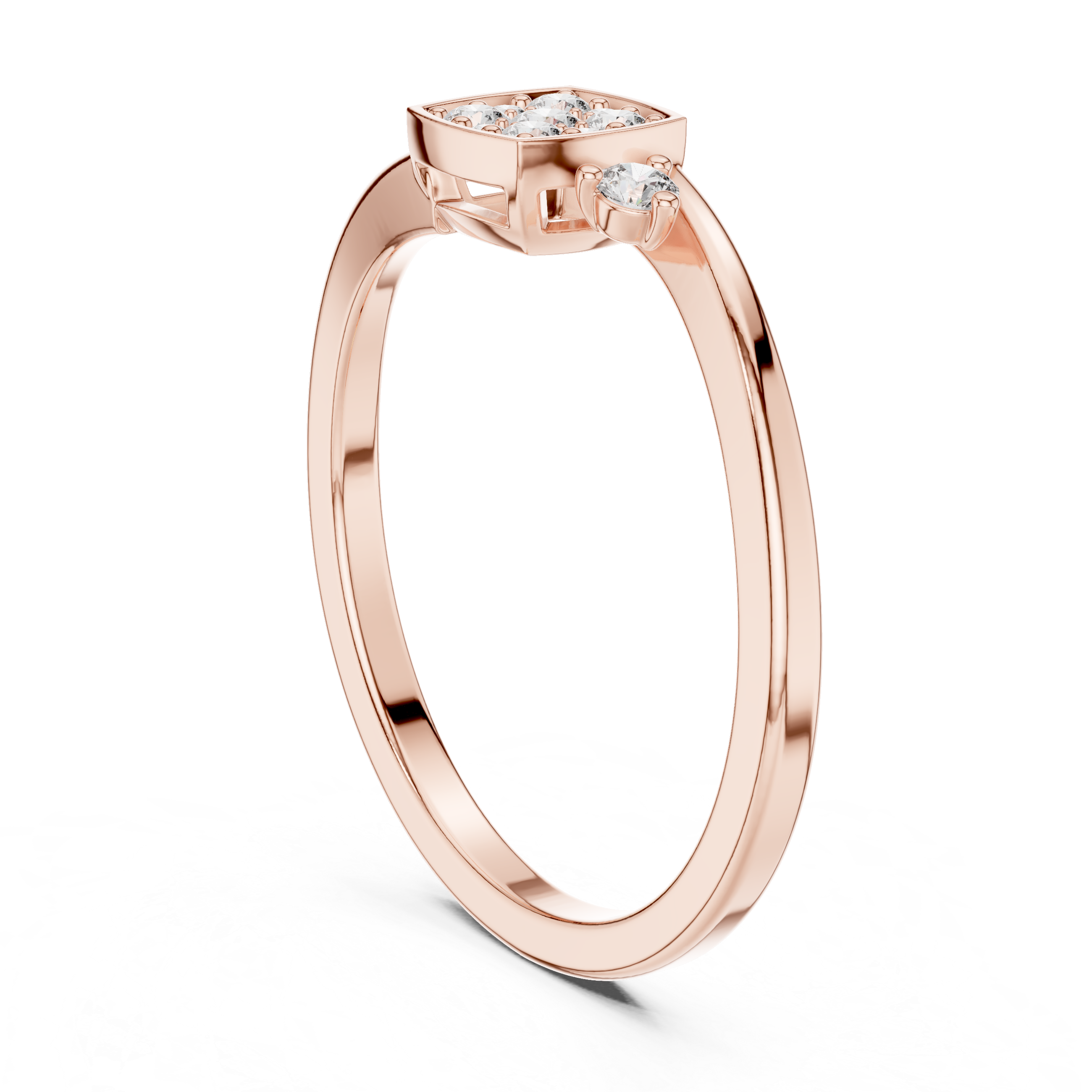 Cushion Halo Diamond Ring with Side Accent Stones