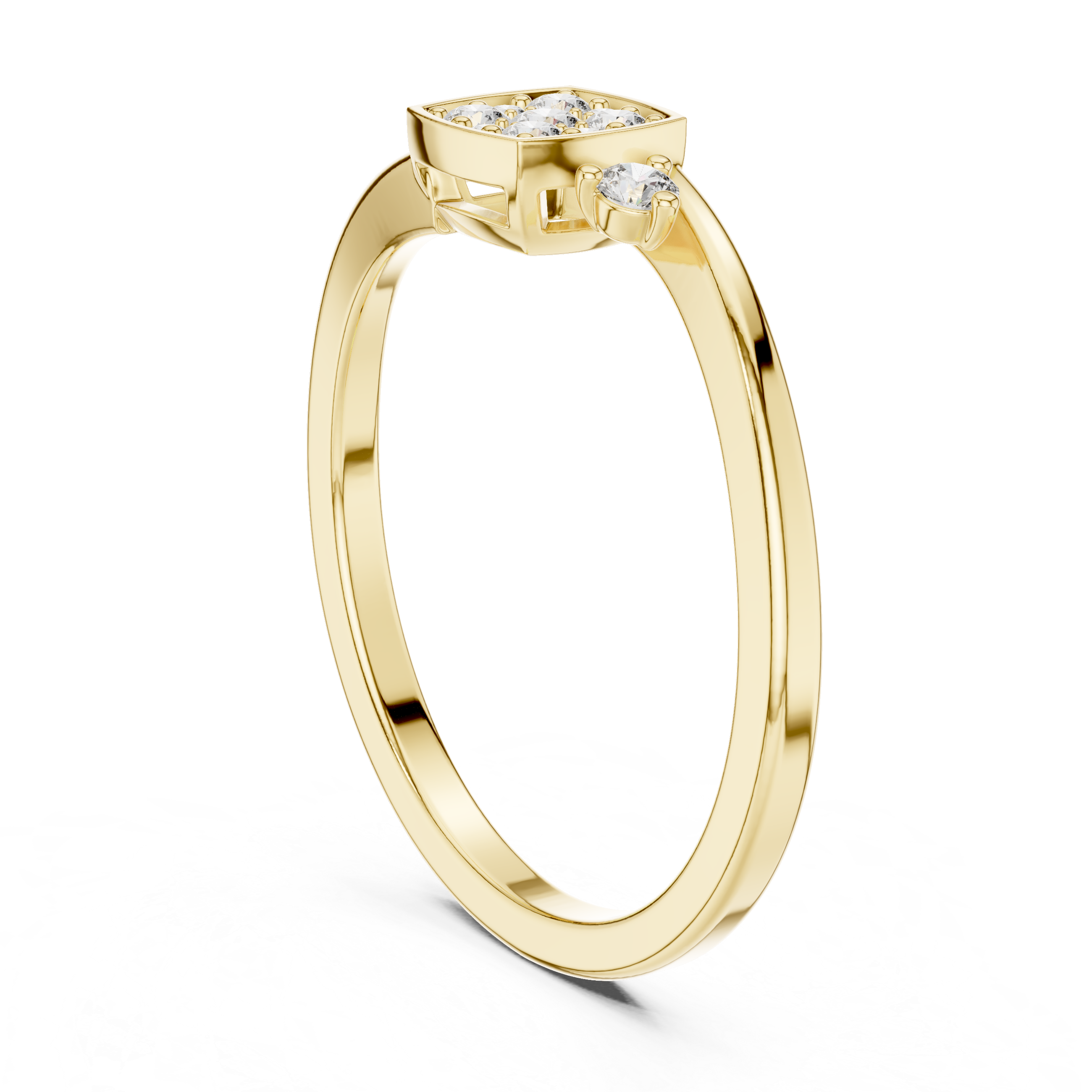 Cushion Halo Diamond Ring with Side Accent Stones