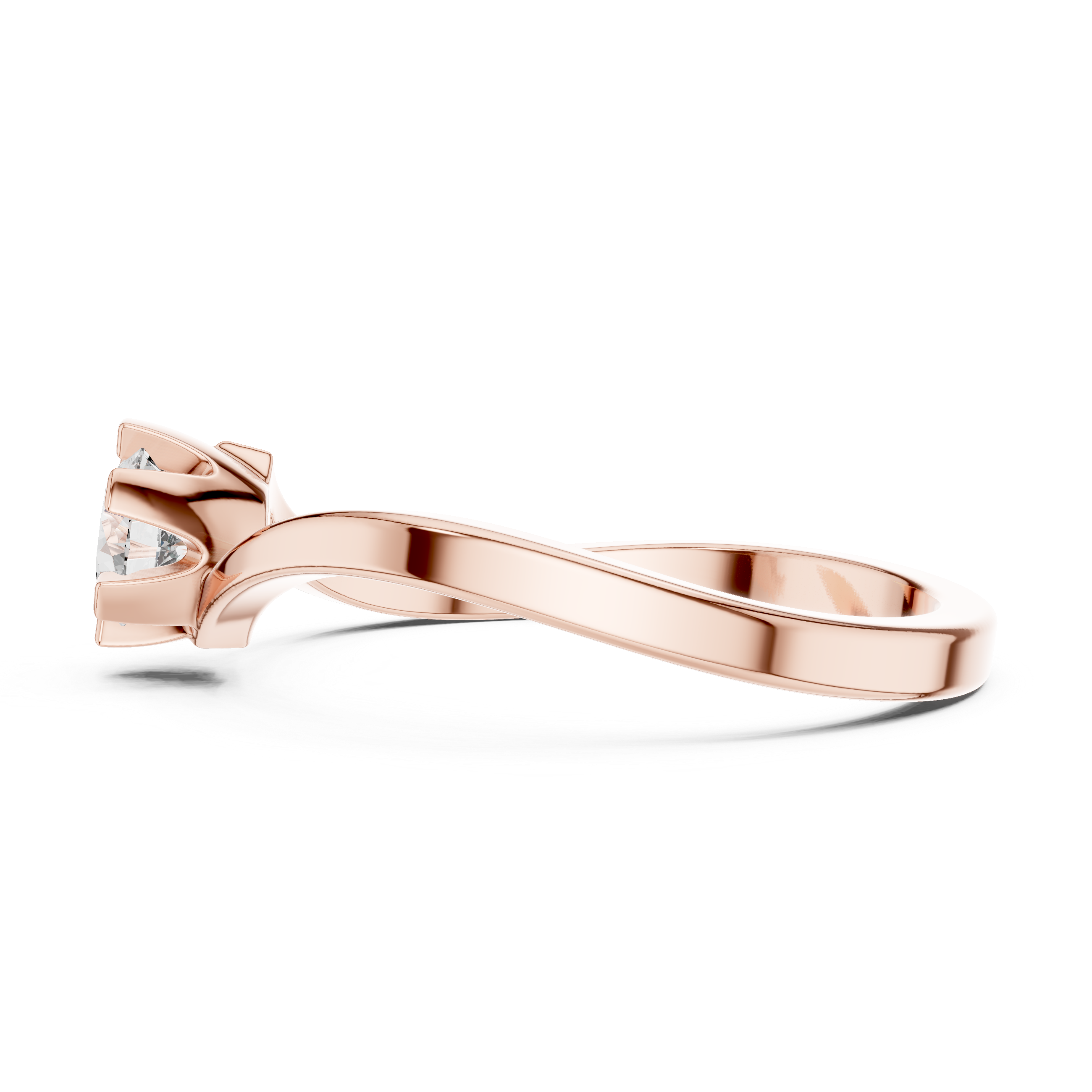 Minimalist Solitaire Twist Diamond Ring