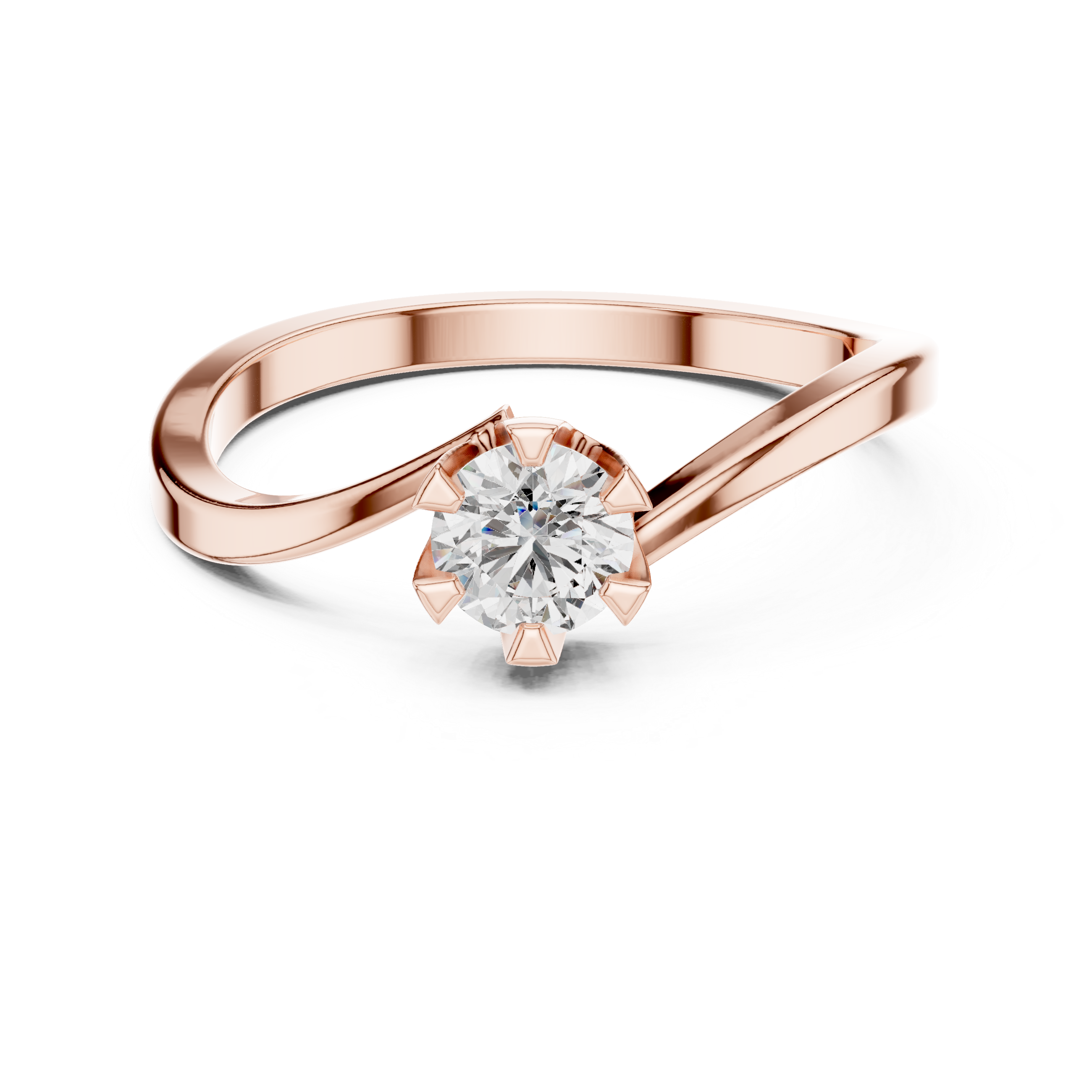 Minimalist Solitaire Twist Diamond Ring
