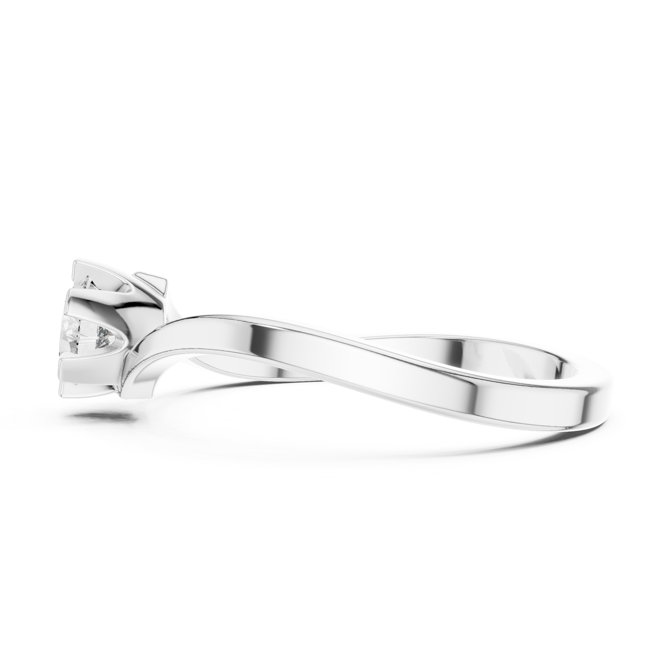 Minimalist Solitaire Twist Diamond Ring