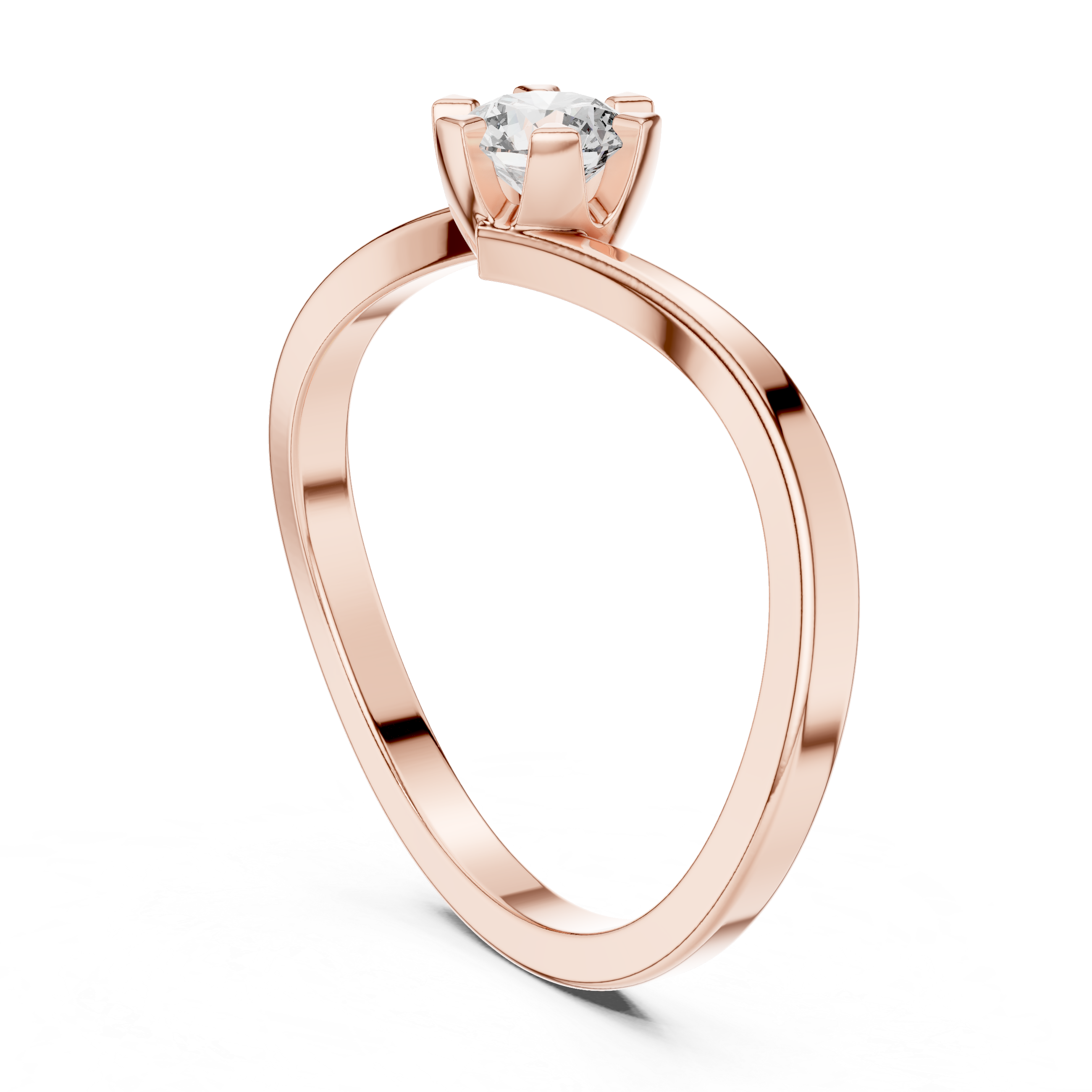 Minimalist Solitaire Twist Diamond Ring