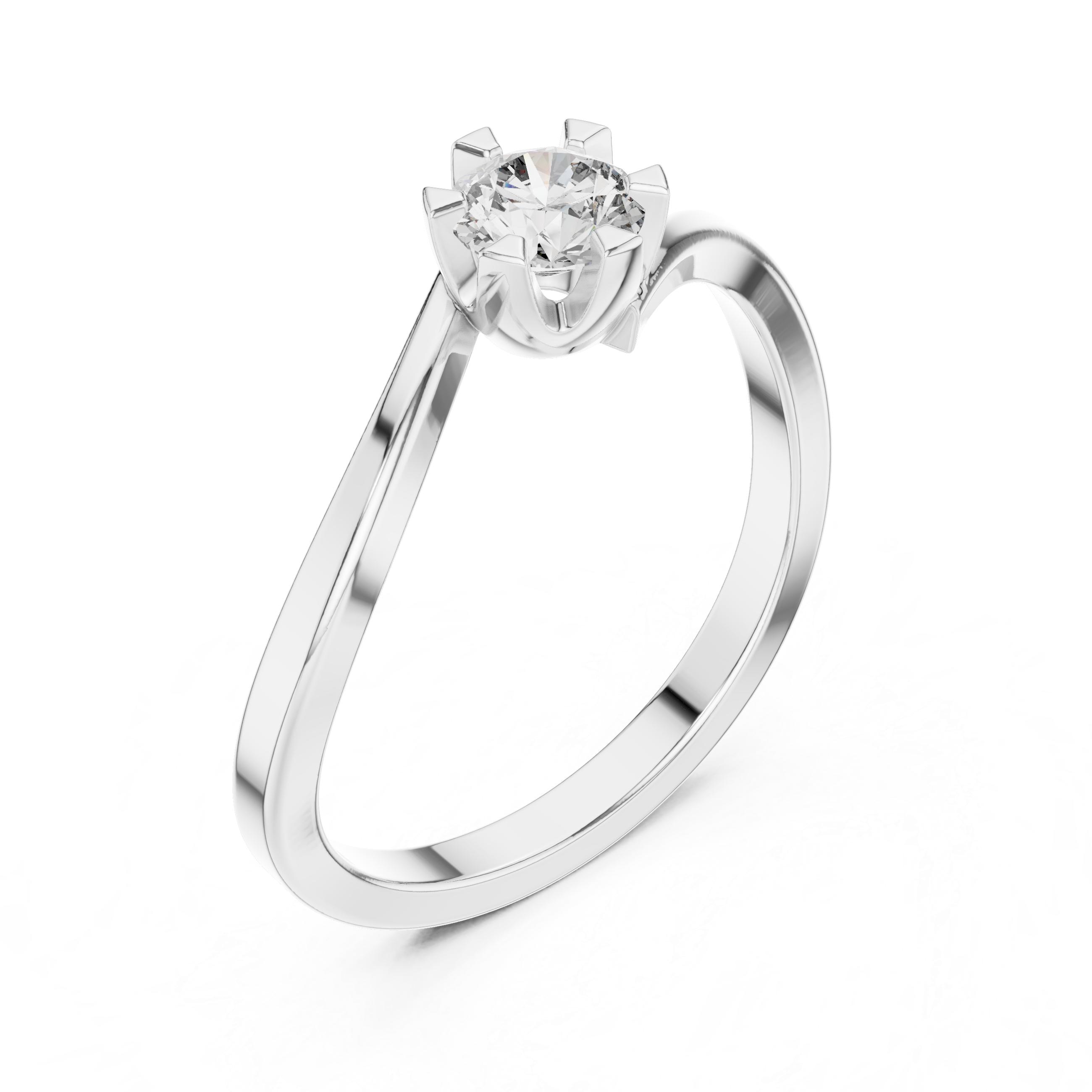 Minimalist Solitaire Twist Diamond Ring