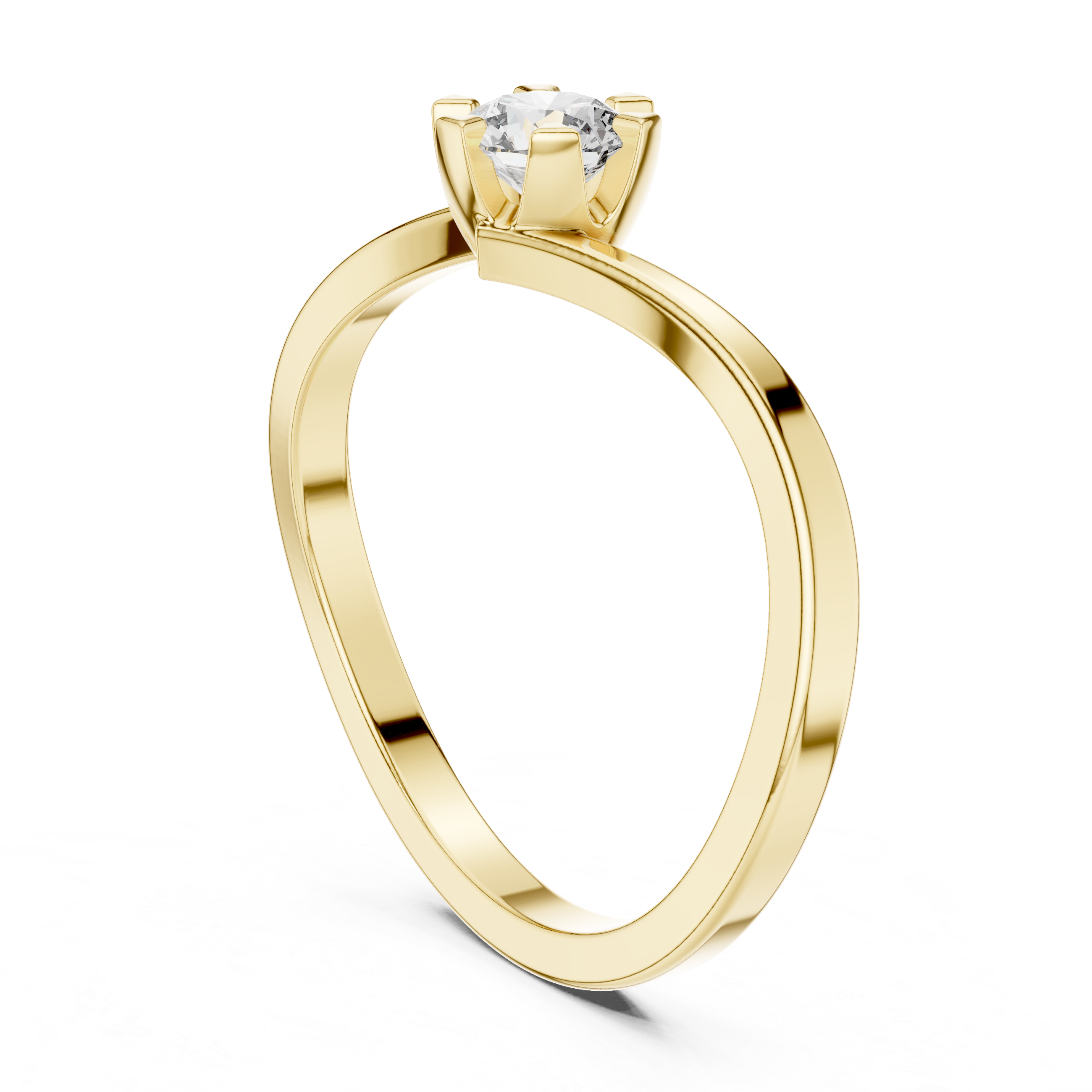 Minimalist Solitaire Twist Diamond Ring