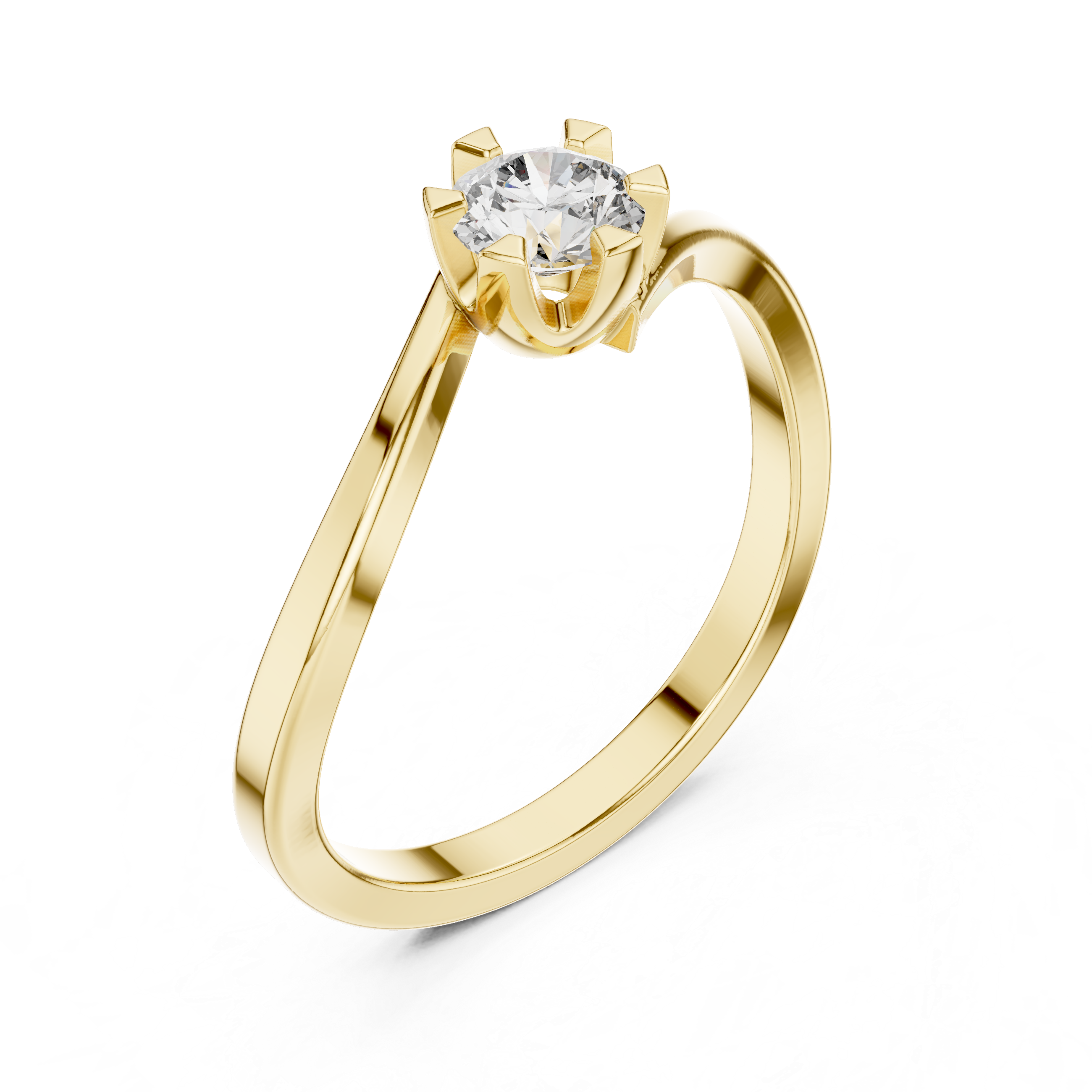 Minimalist Solitaire Twist Diamond Ring