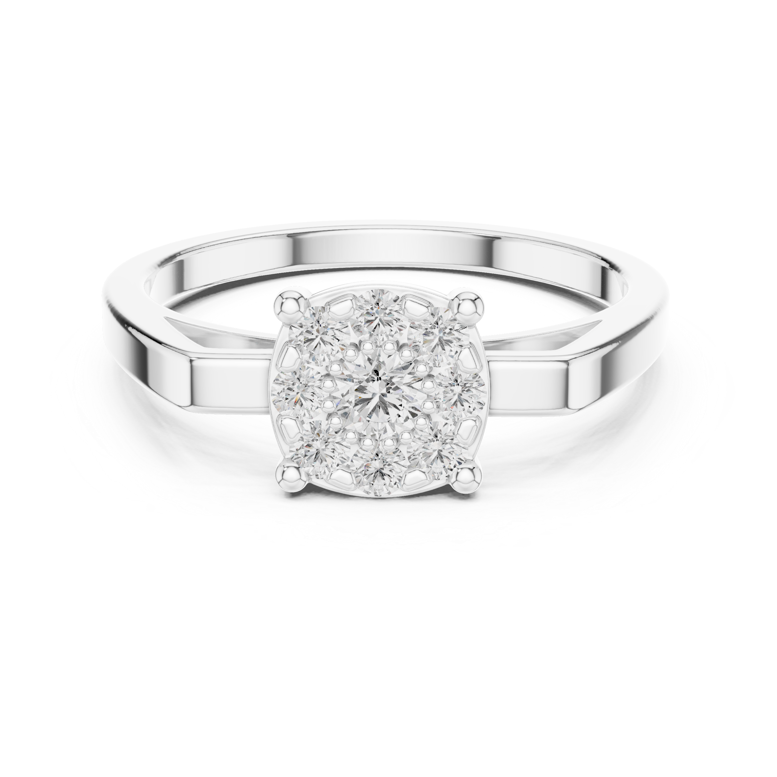 Classic Cluster Diamond Engagement Ring