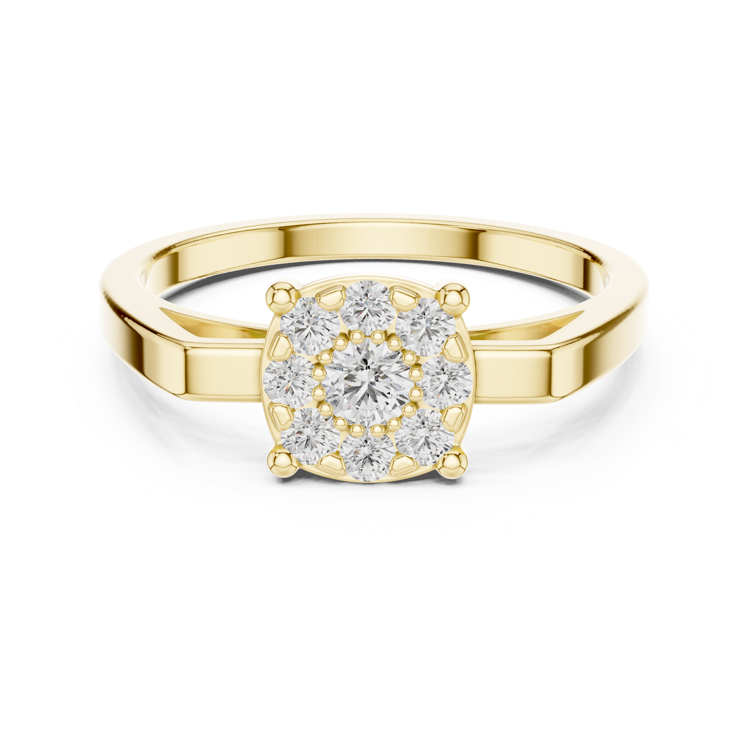 Classic Cluster Diamond Engagement Ring
