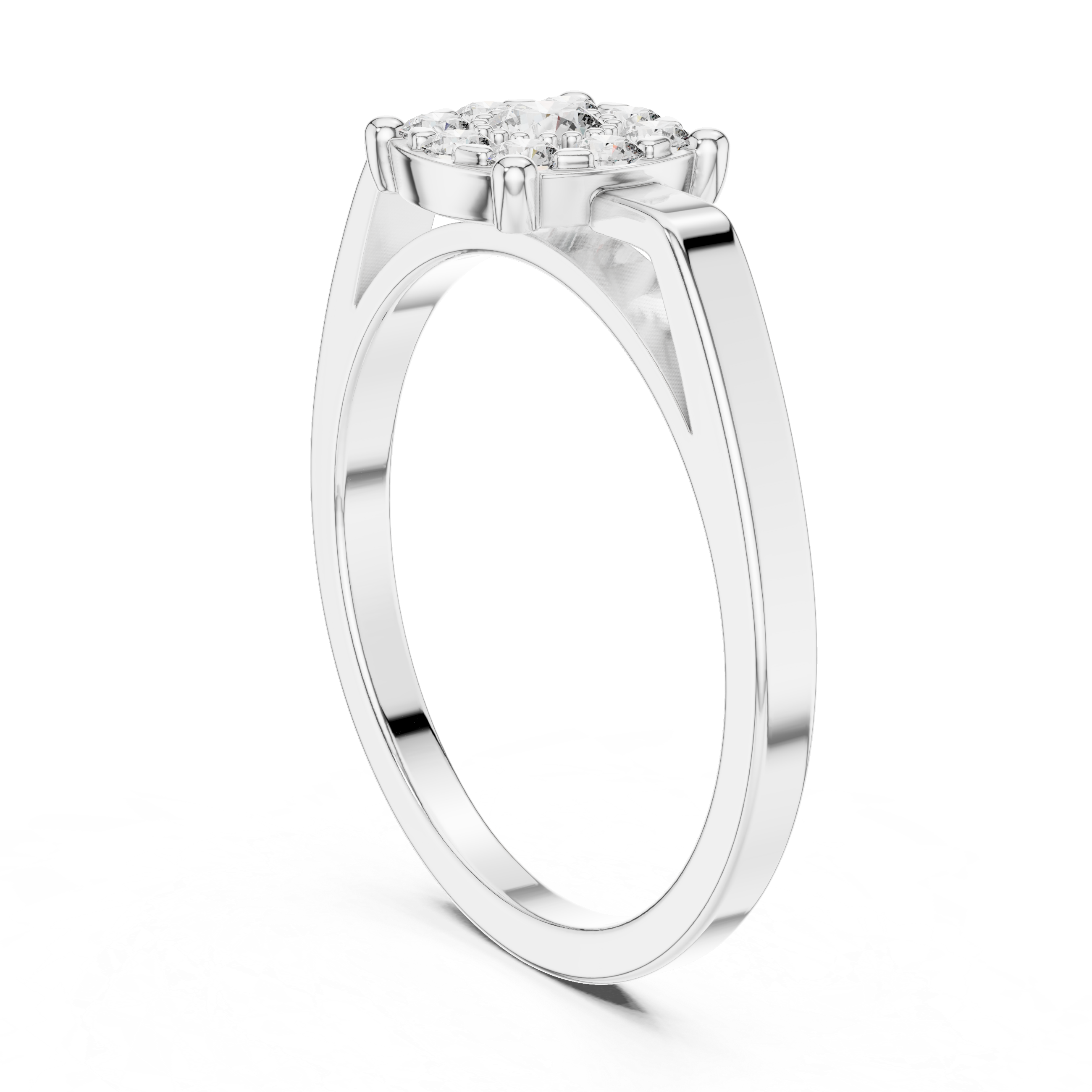 Classic Cluster Diamond Engagement Ring