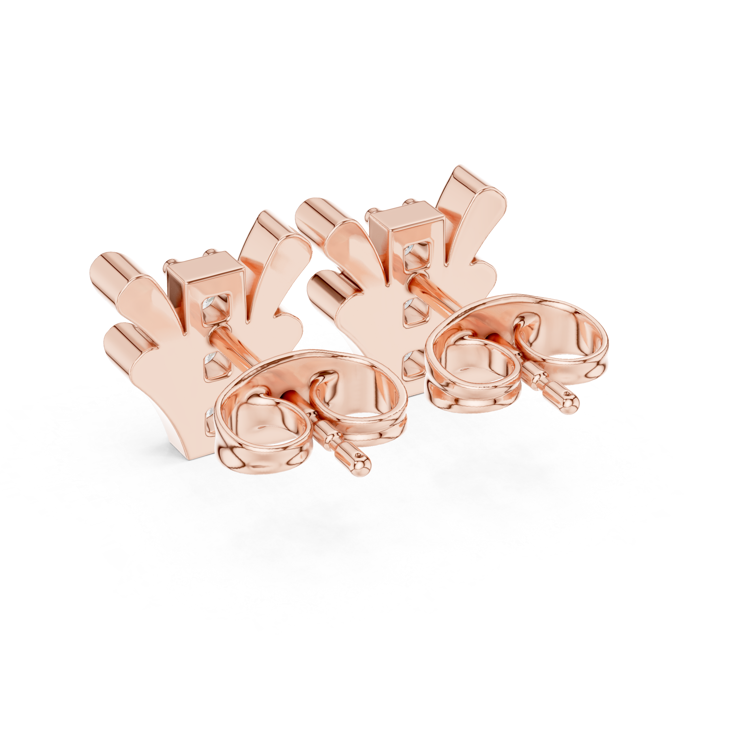 Luxury Diamond Fan Stud Earrings