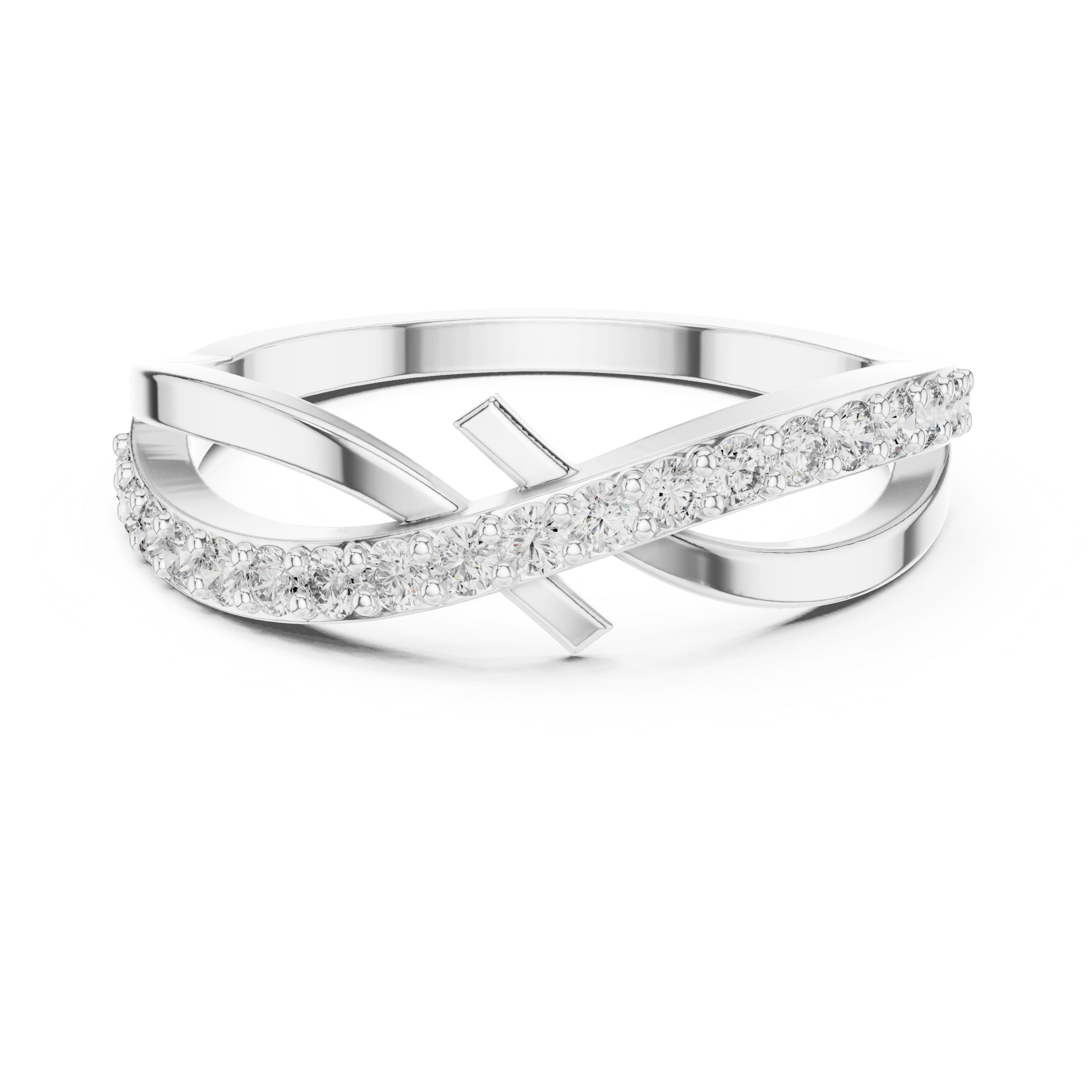 Infinity Diamond Crossover Ring