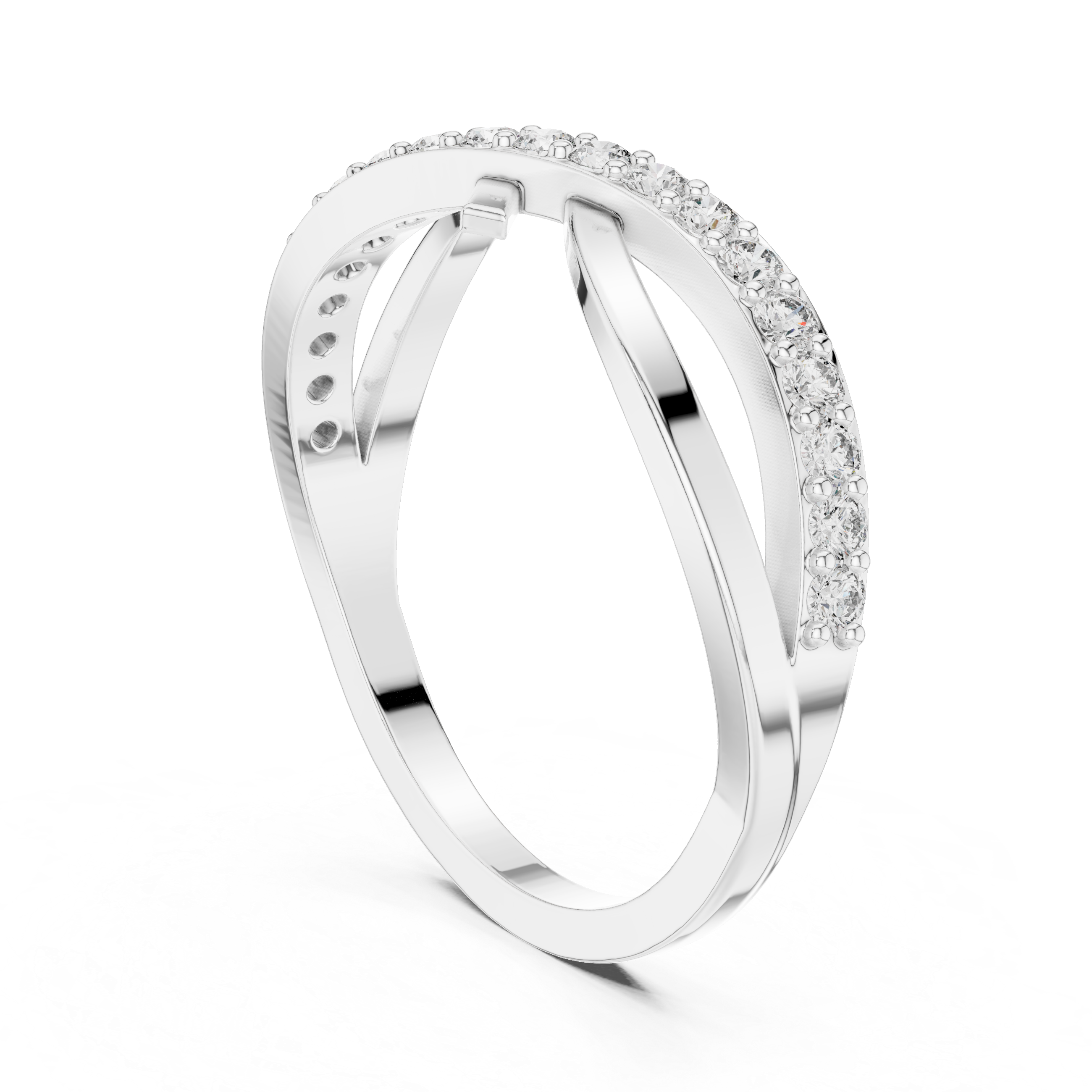 Infinity Diamond Crossover Ring