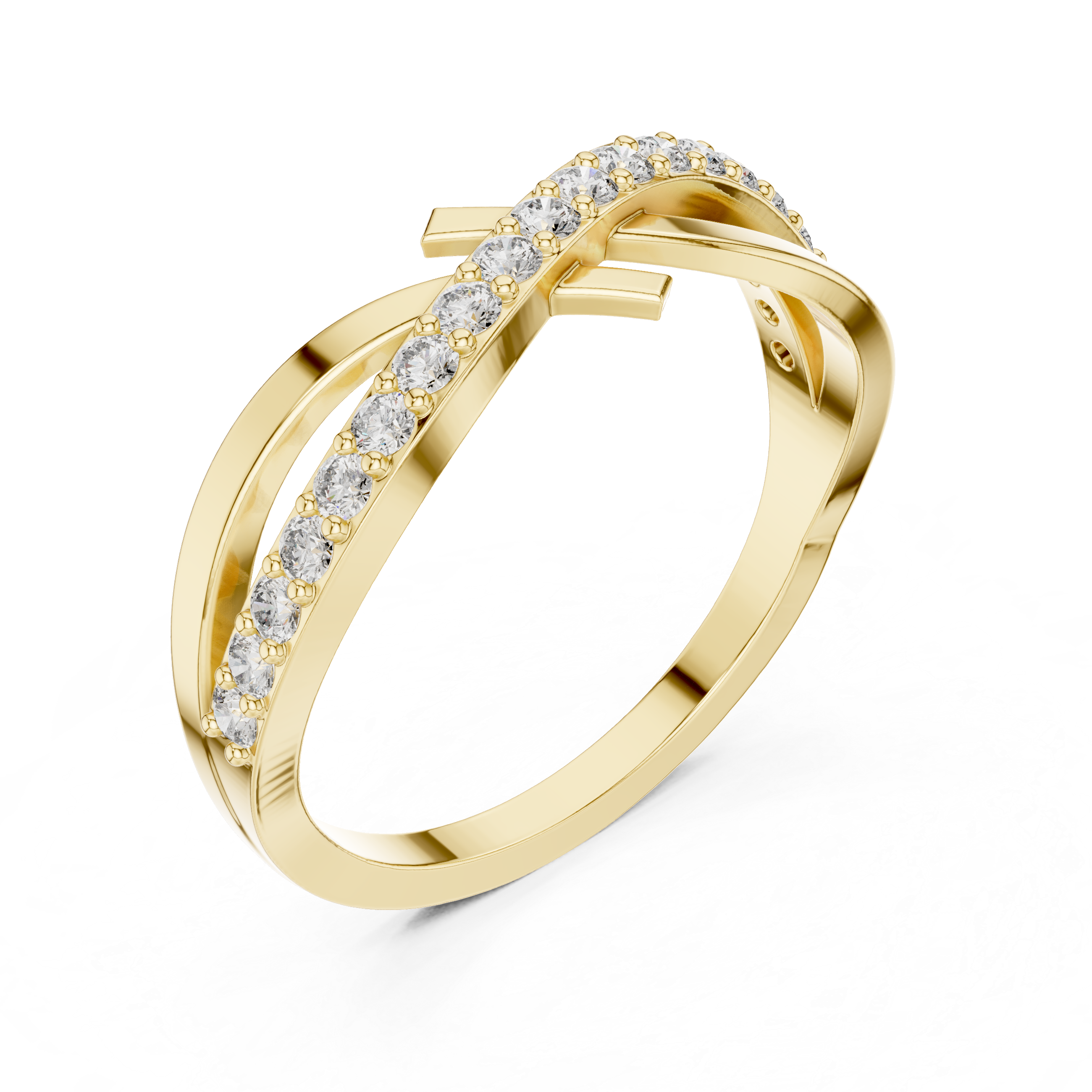 Infinity Diamond Crossover Ring