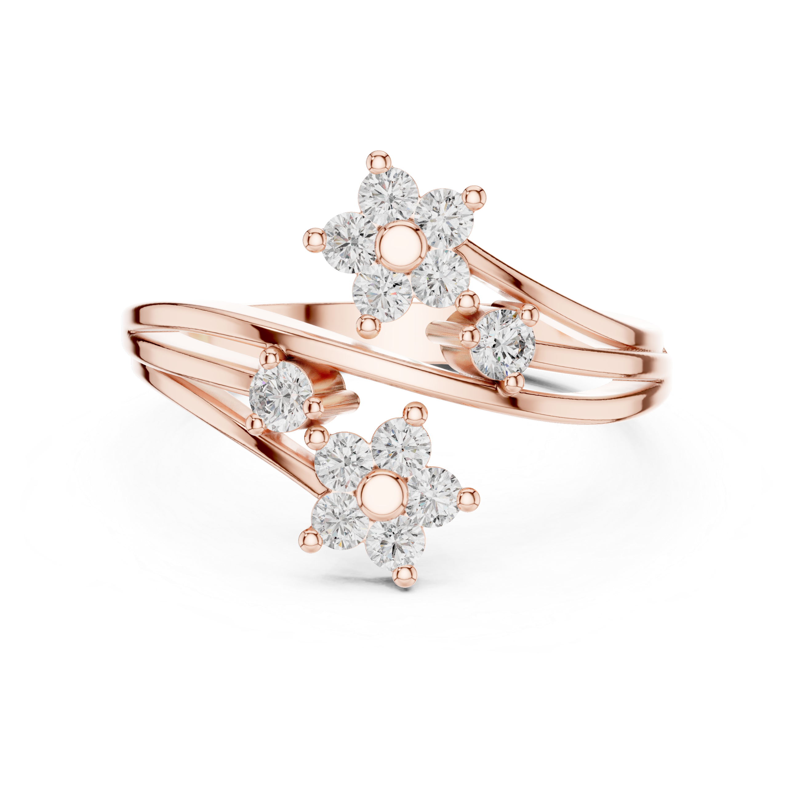 Floral Diamond Wrap Ring