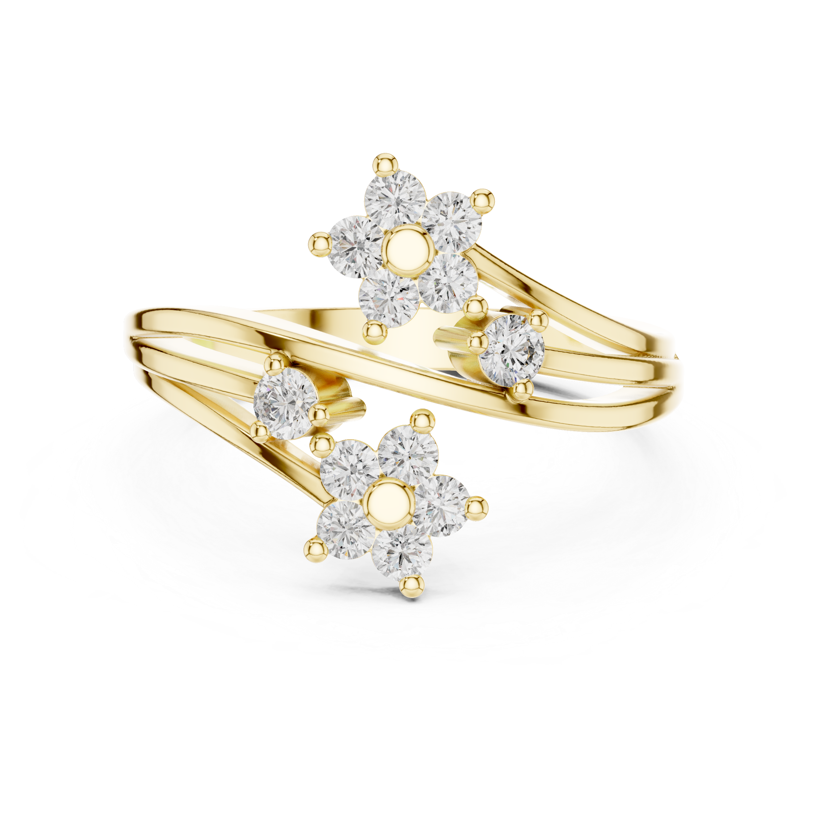Floral Diamond Wrap Ring