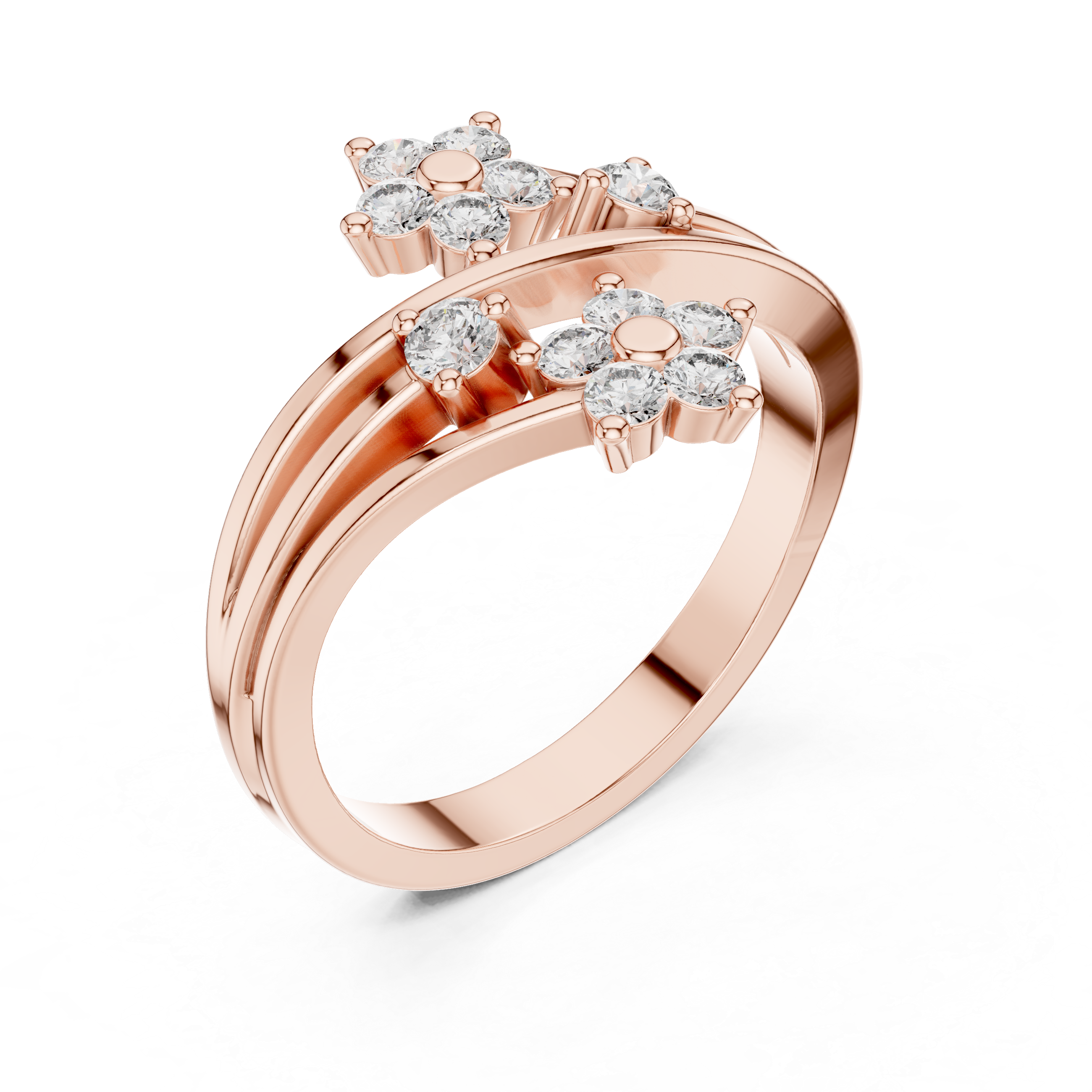 Floral Diamond Wrap Ring