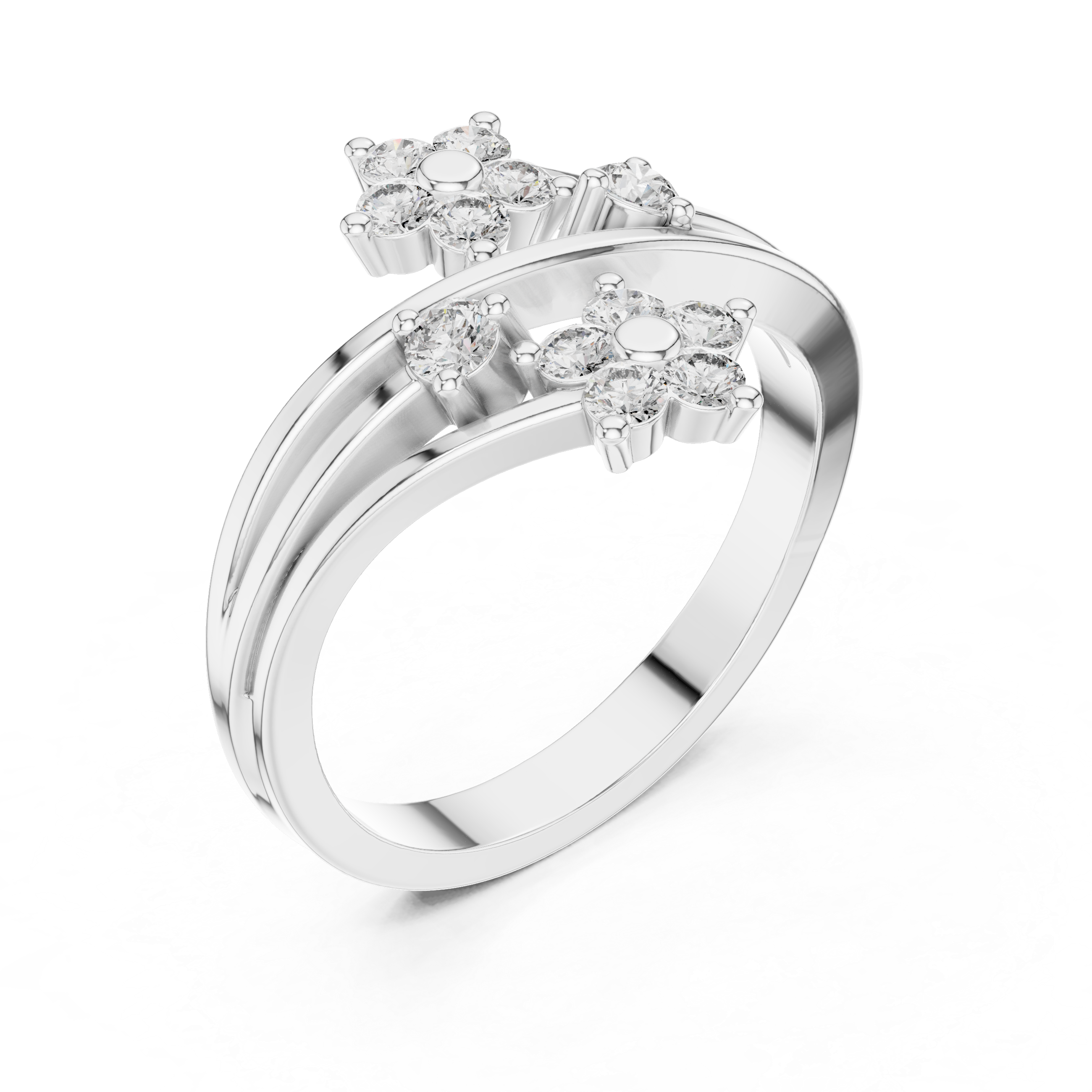 Floral Diamond Wrap Ring