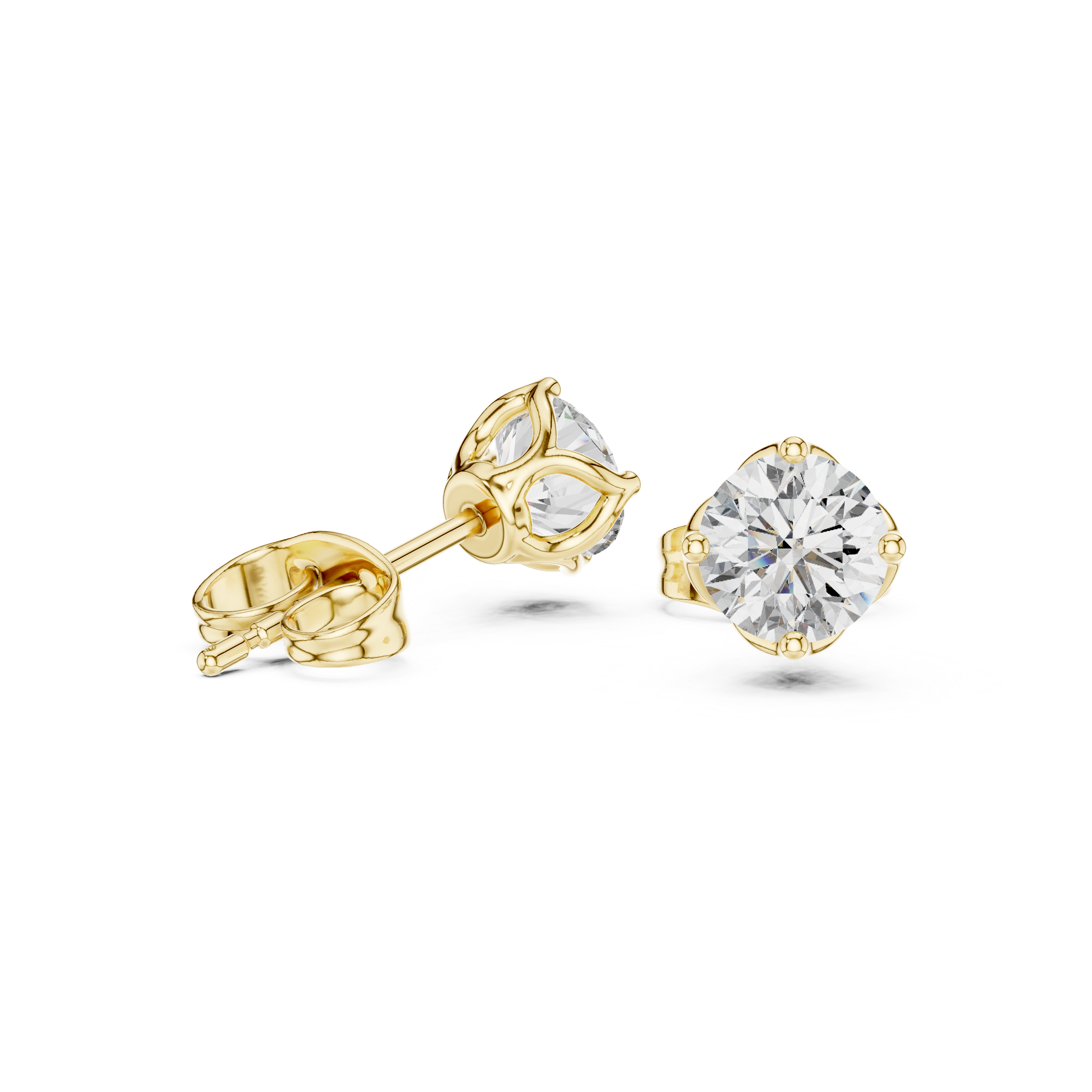 Elegant Round Solitaire Stud Earrings – Medium Size