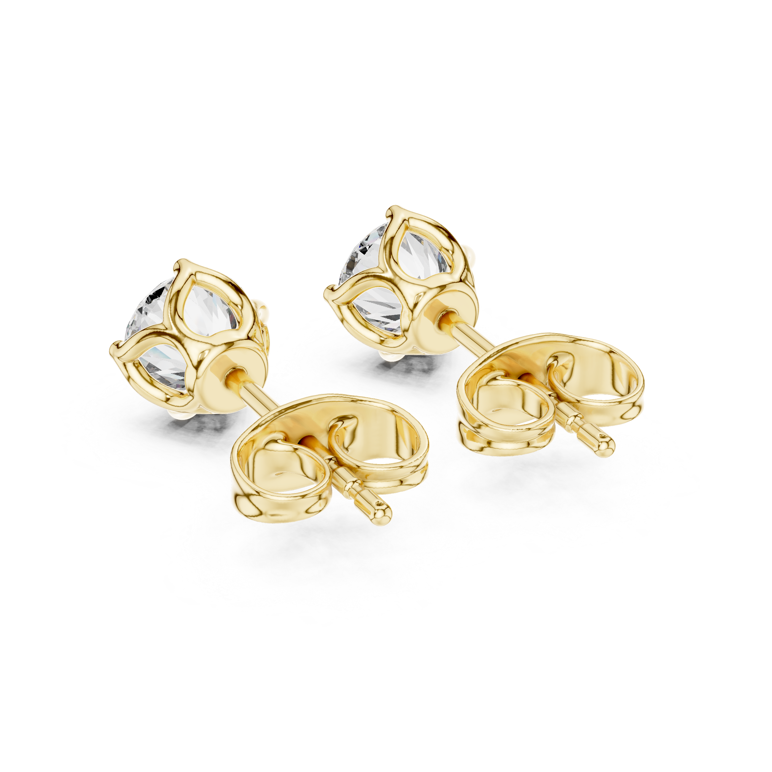 Elegant Round Solitaire Stud Earrings – Medium Size