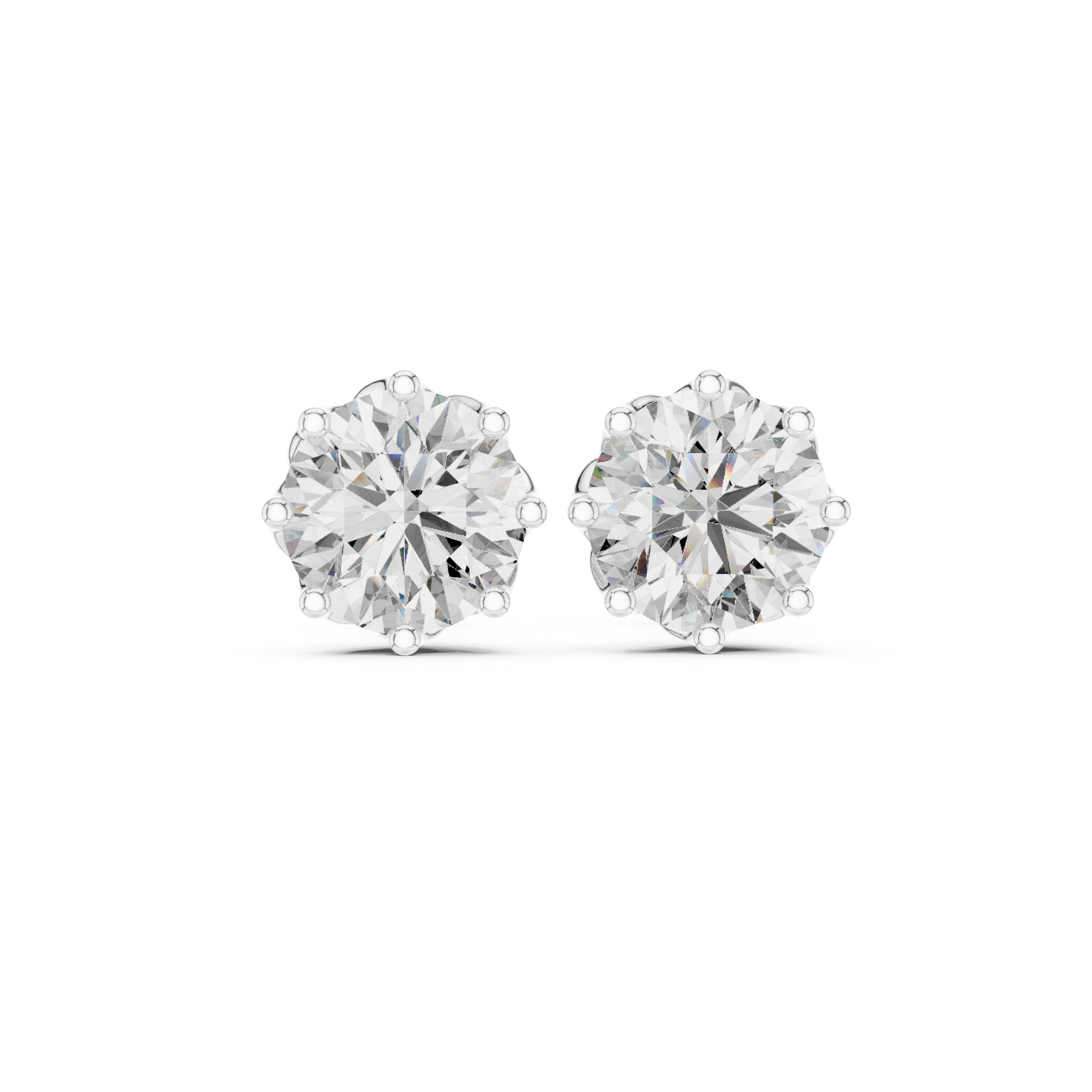 Premium Large Round Solitaire Stud Earrings