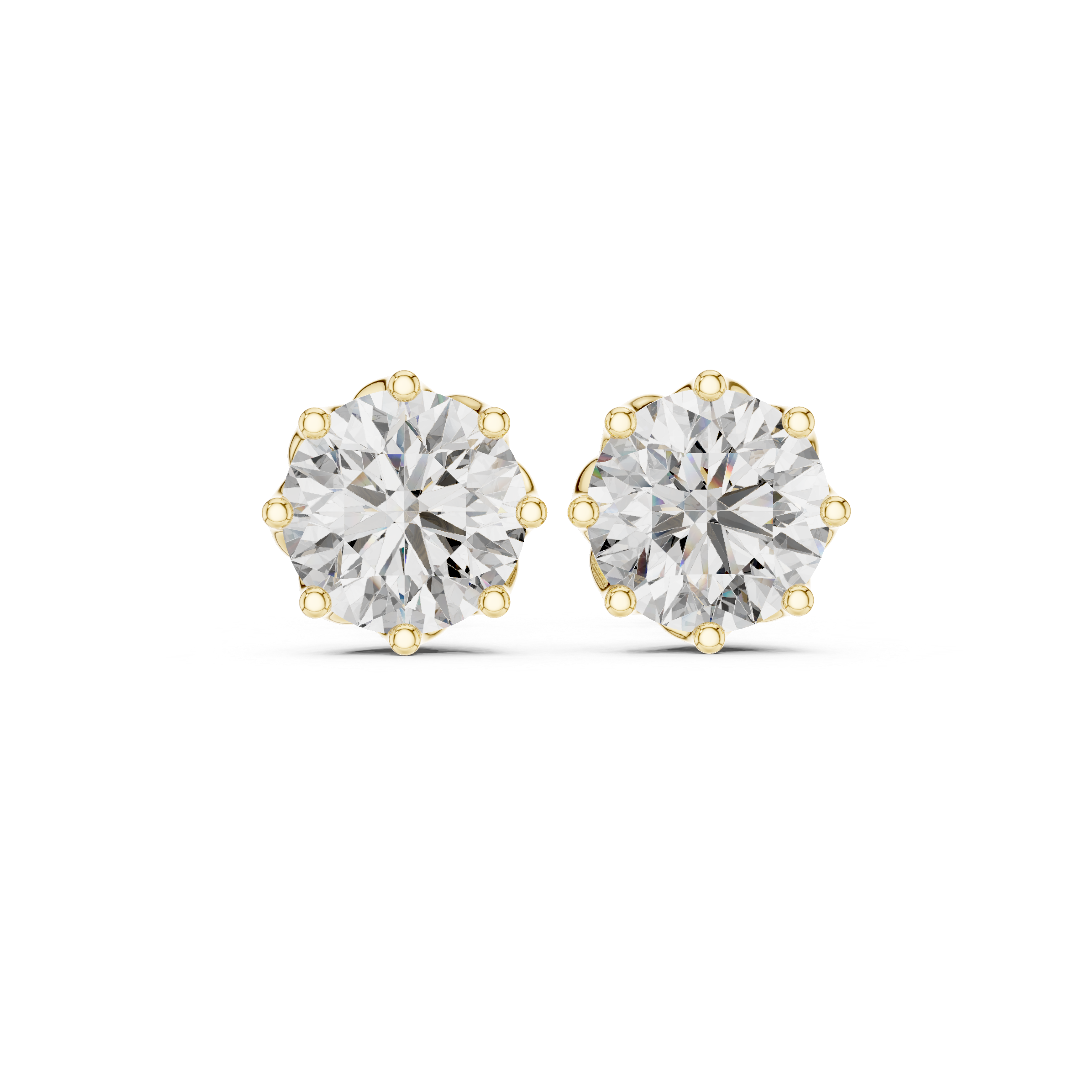 Premium Large Round Solitaire Stud Earrings