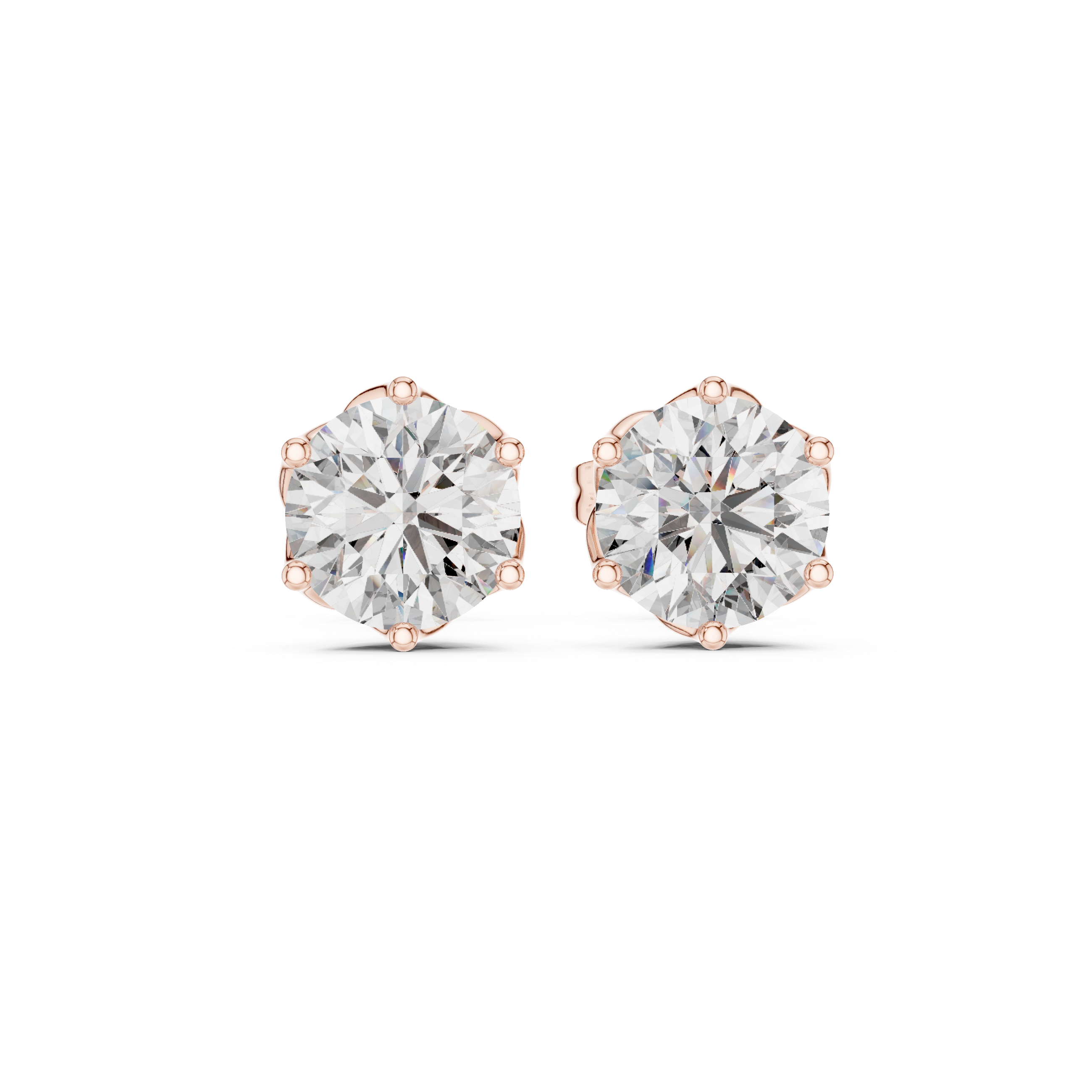 Classic Round Solitaire Stud Earrings