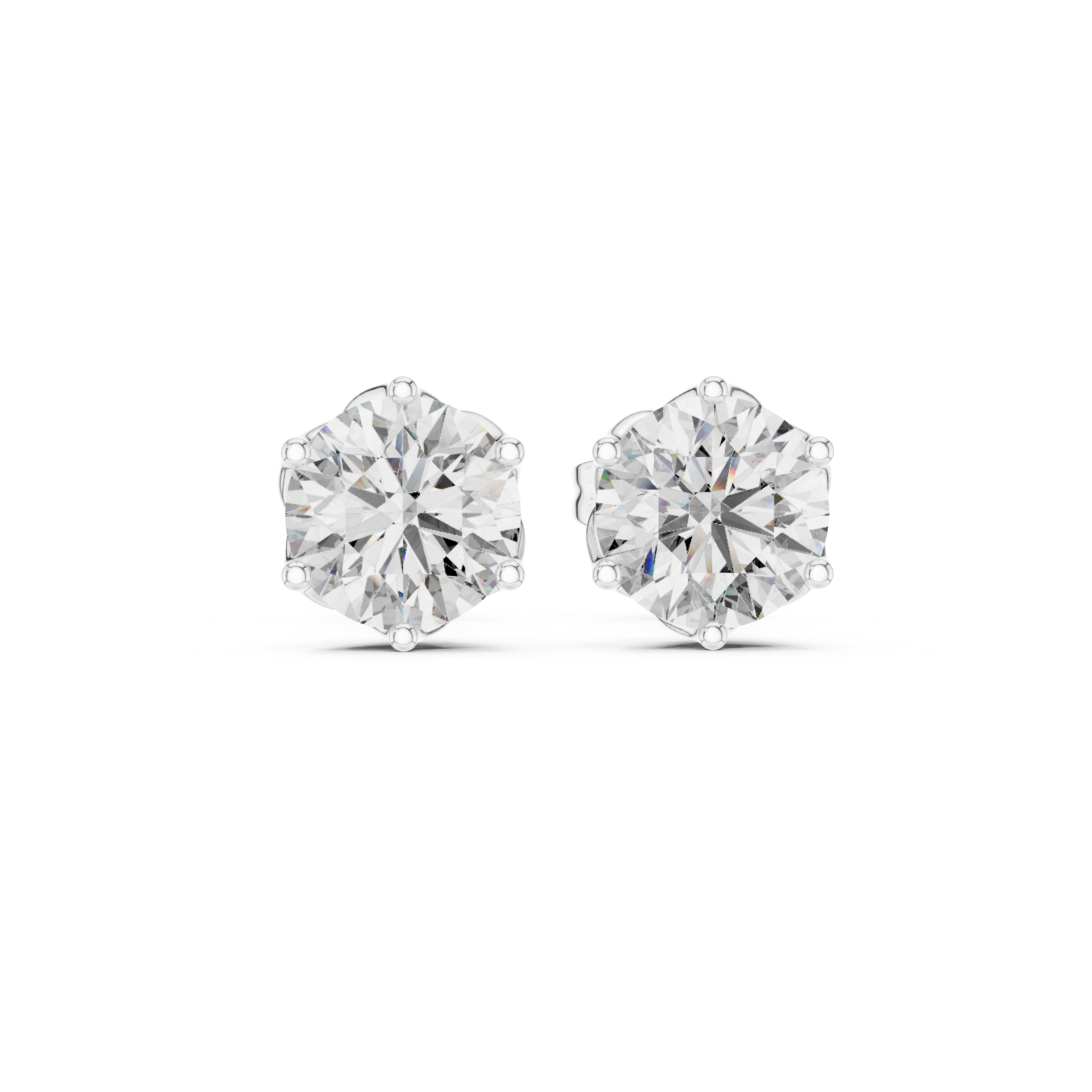 Classic Round Solitaire Stud Earrings