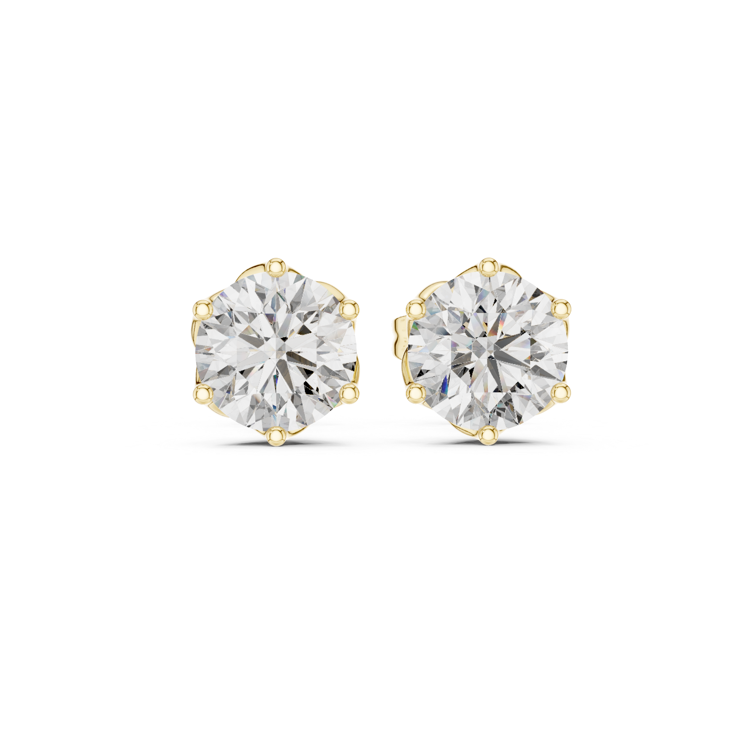 Classic Round Solitaire Stud Earrings