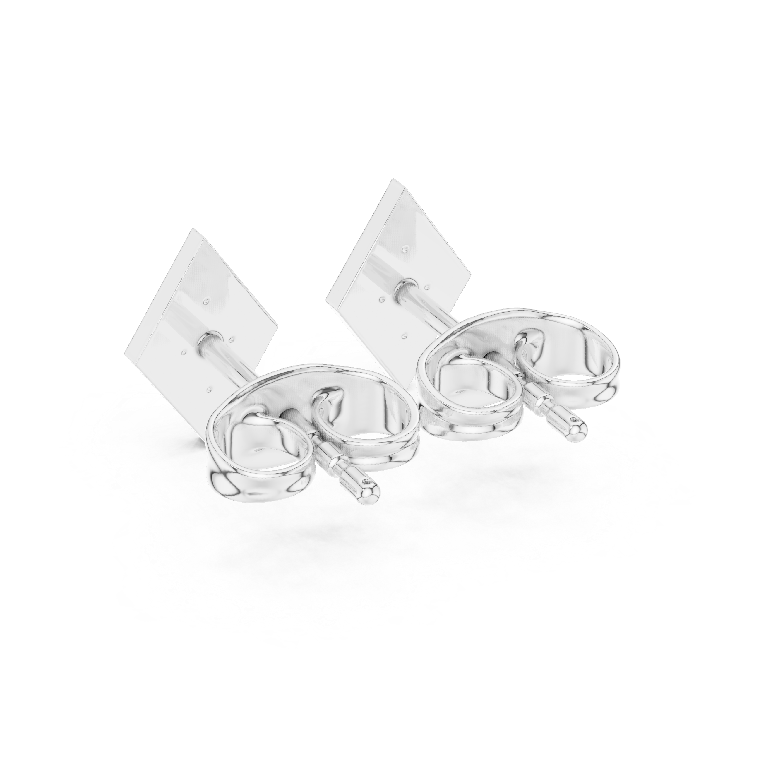 Diamond Shape Pavé Cluster Stud Earrings
