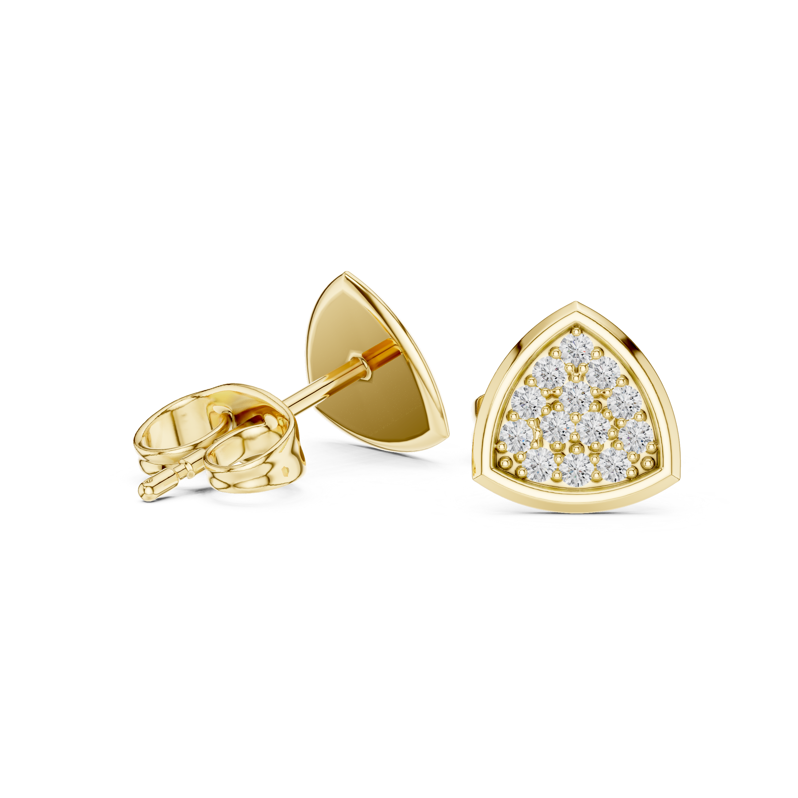 Triangle Diamond Cluster Stud Earrings