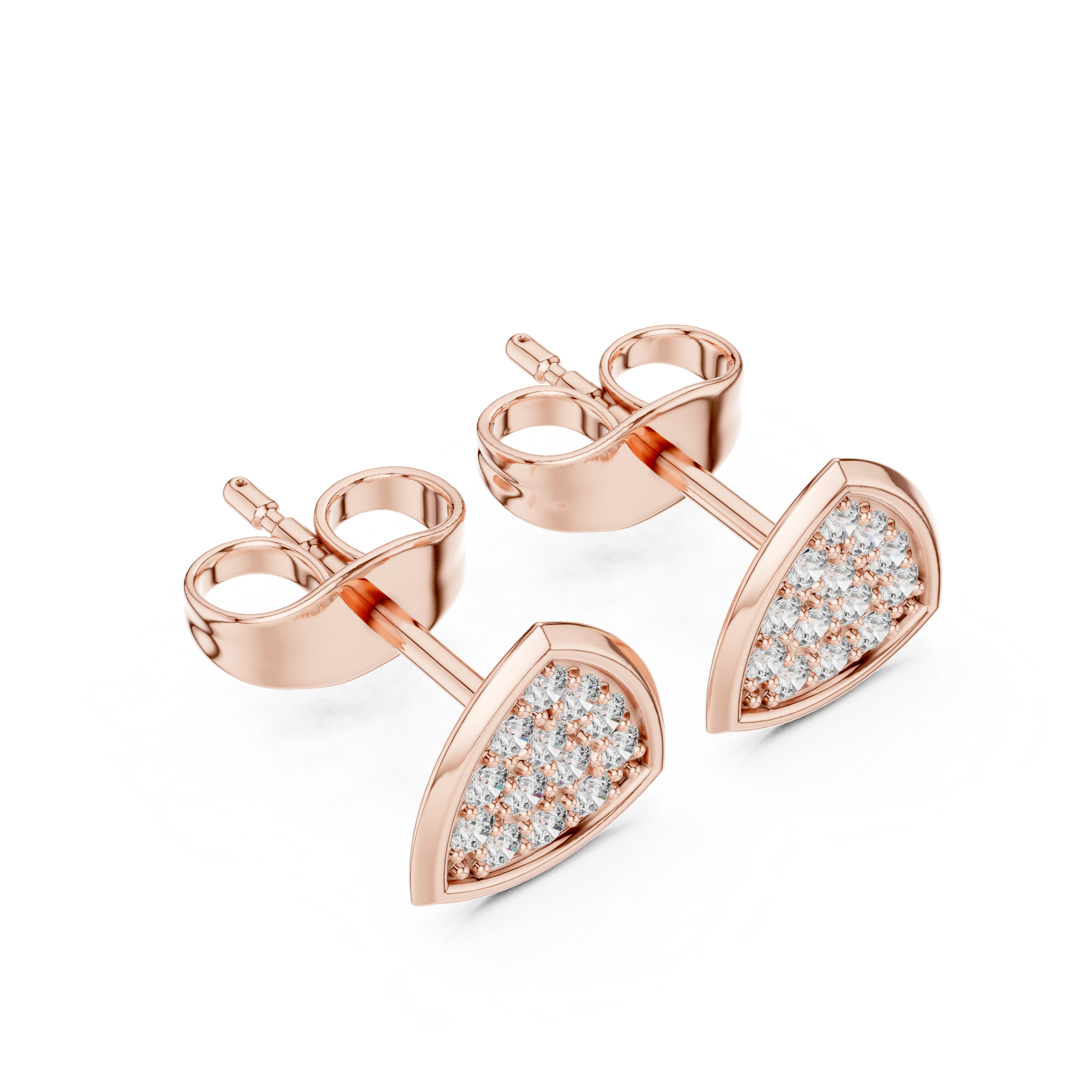 Triangle Diamond Cluster Stud Earrings