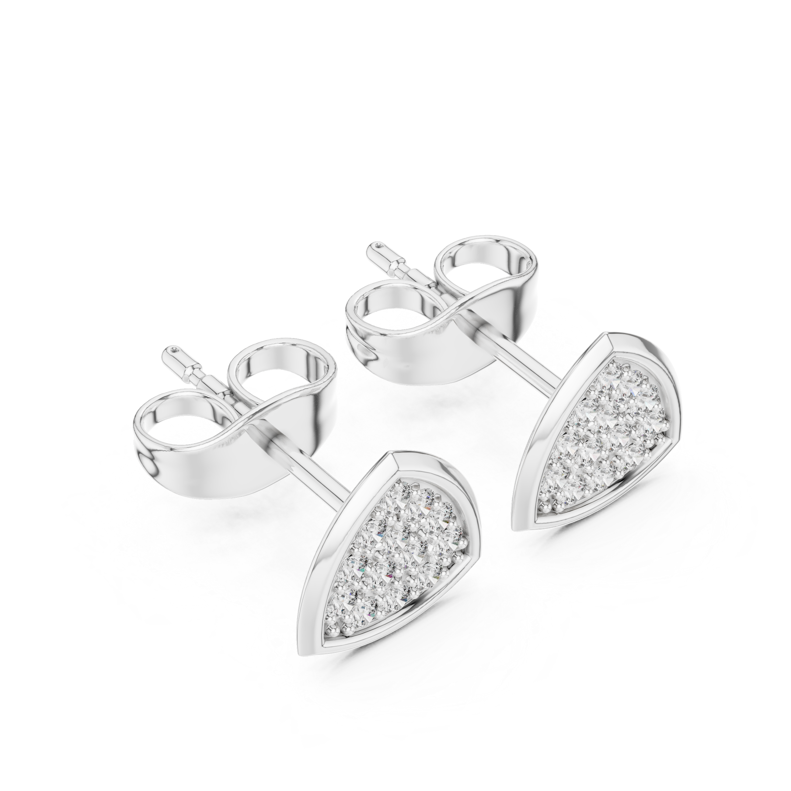 Triangle Diamond Cluster Stud Earrings