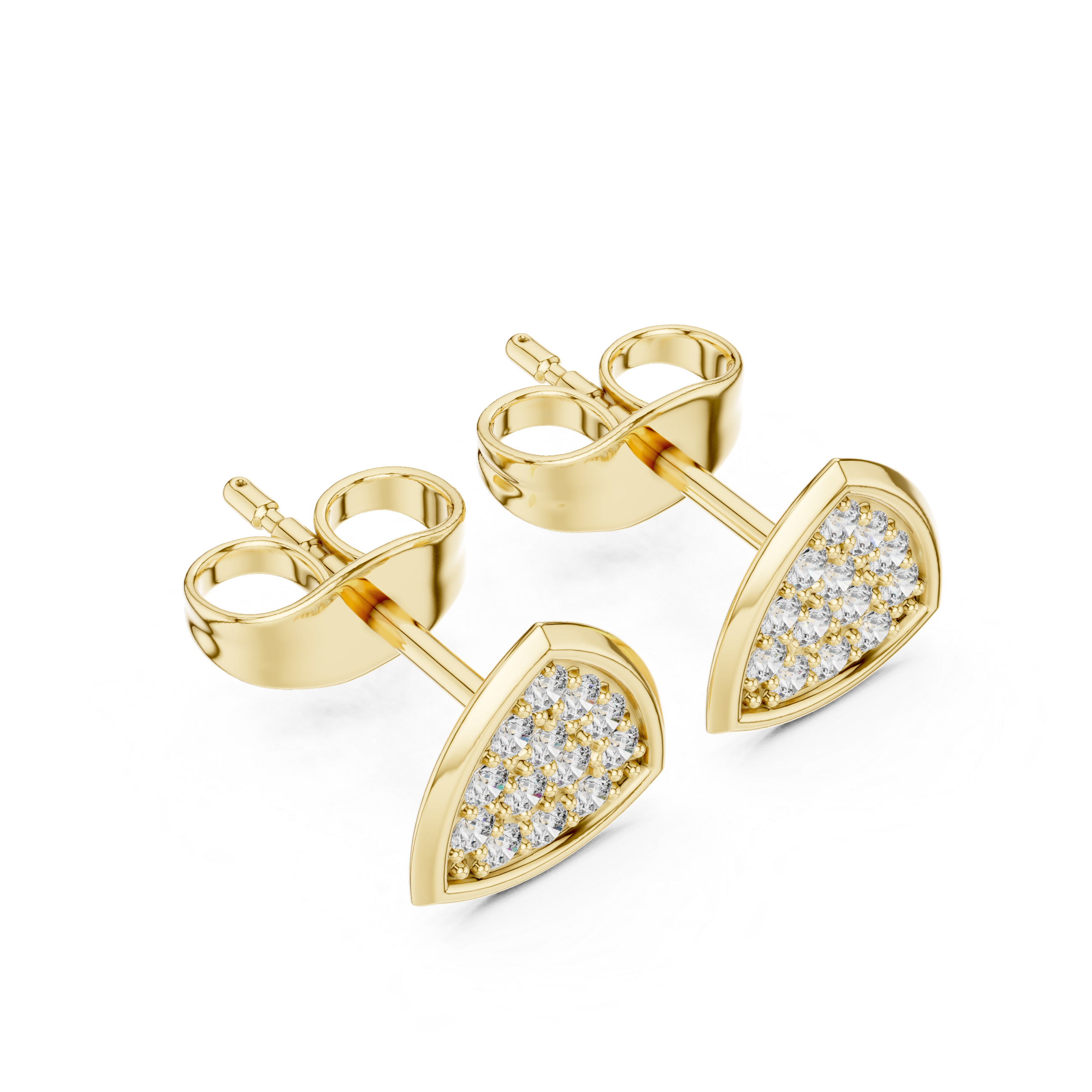 Triangle Diamond Cluster Stud Earrings
