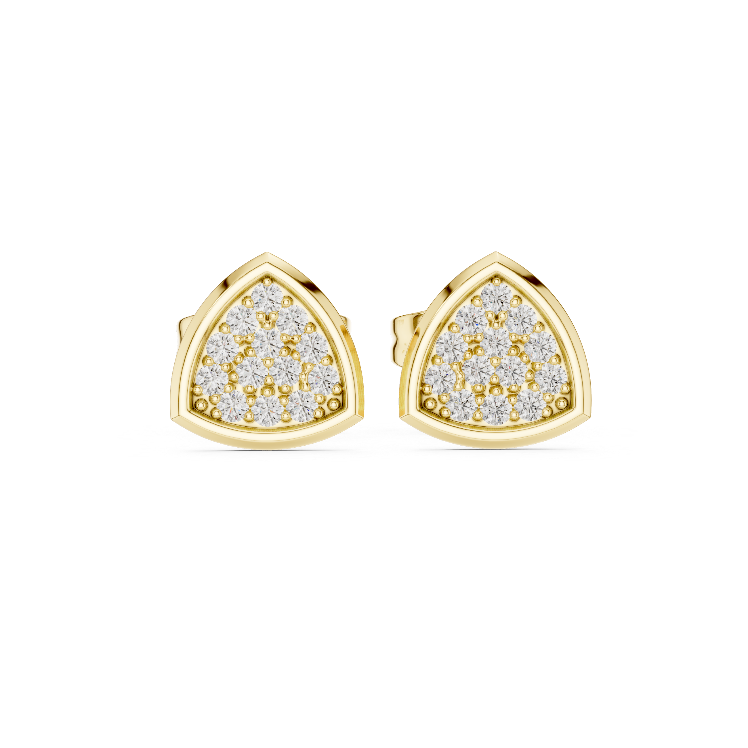 Triangle Diamond Cluster Stud Earrings