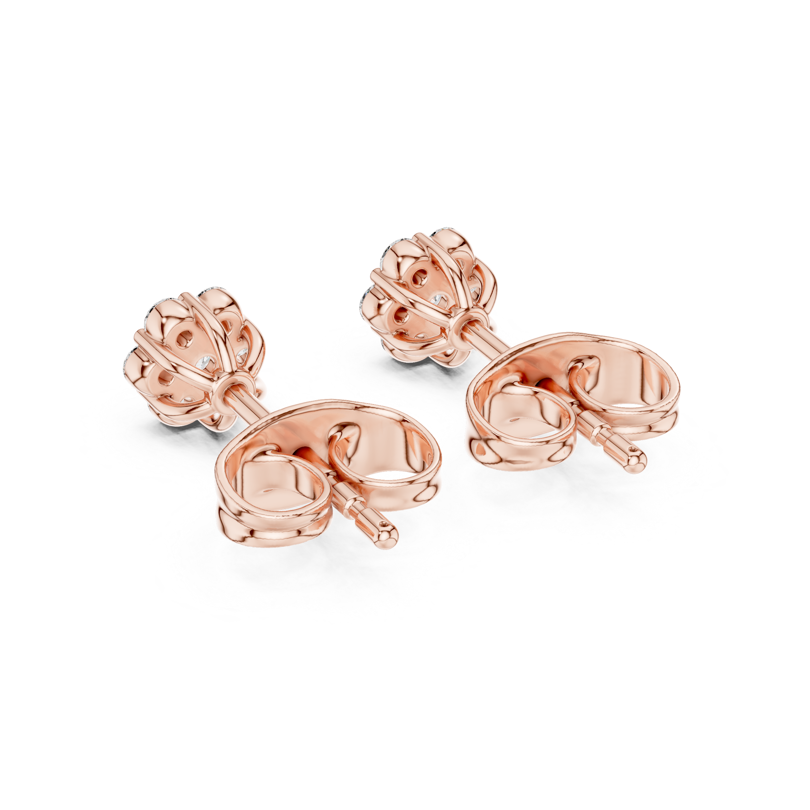 Classic Diamond Cluster Stud Earrings
