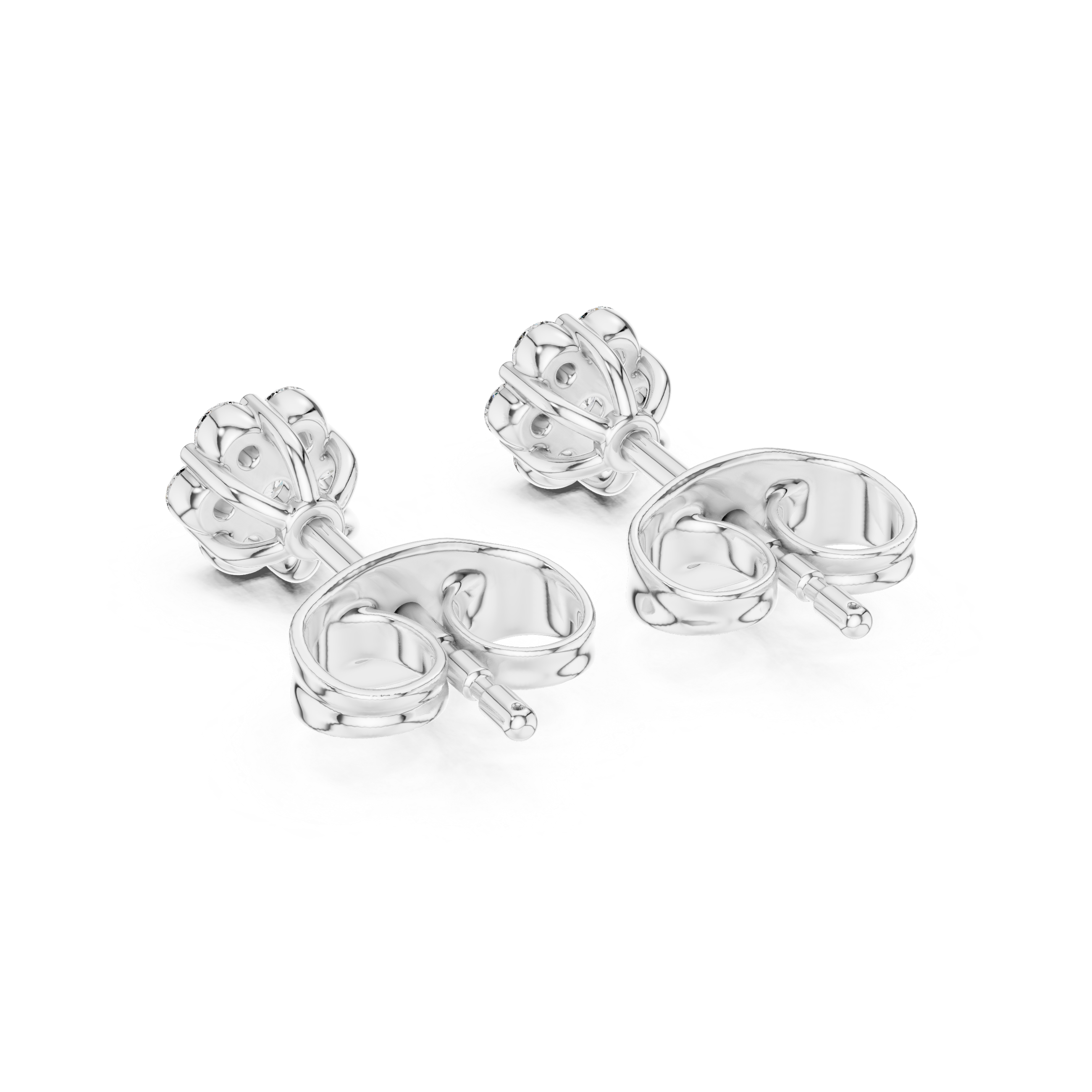 Classic Diamond Cluster Stud Earrings