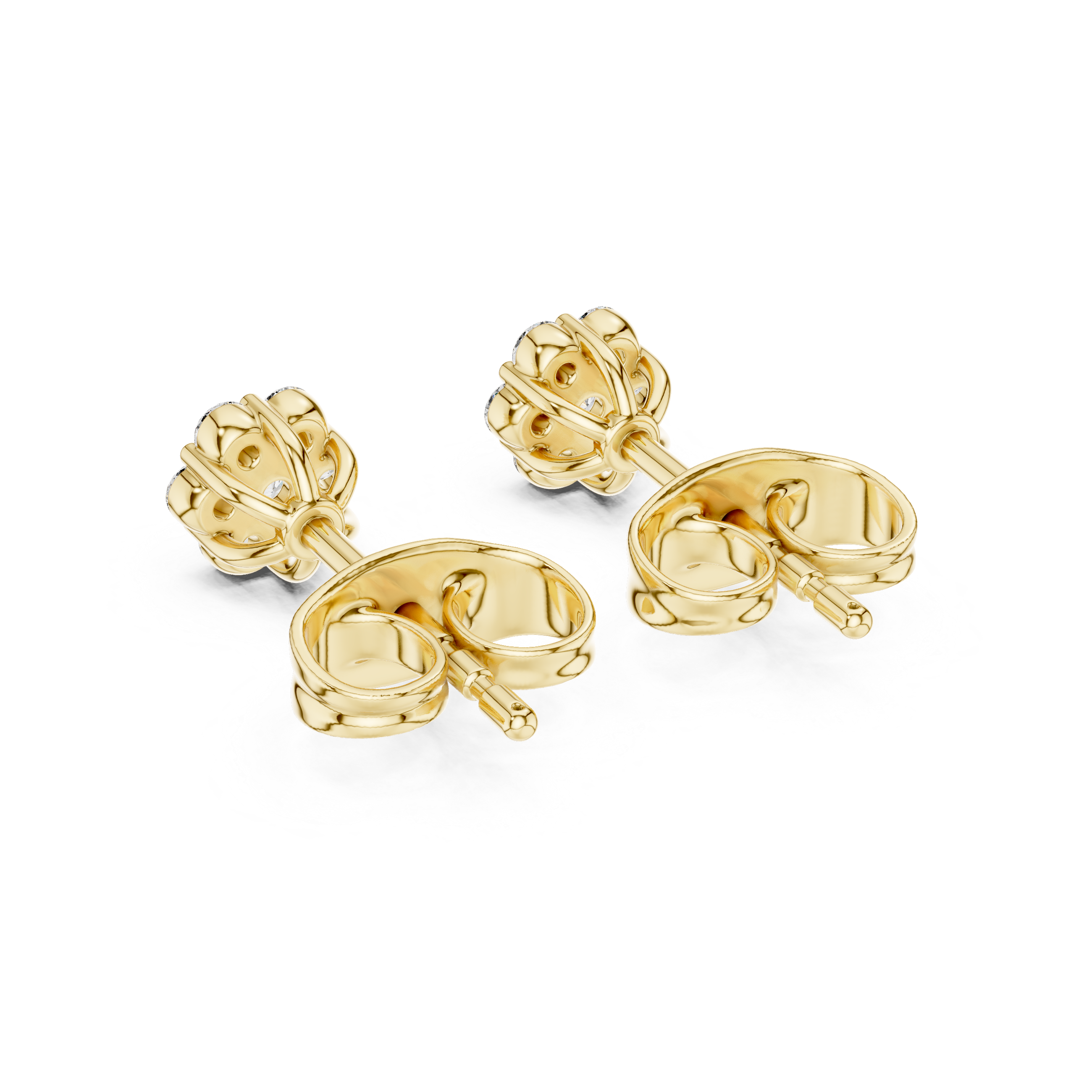 Classic Diamond Cluster Stud Earrings